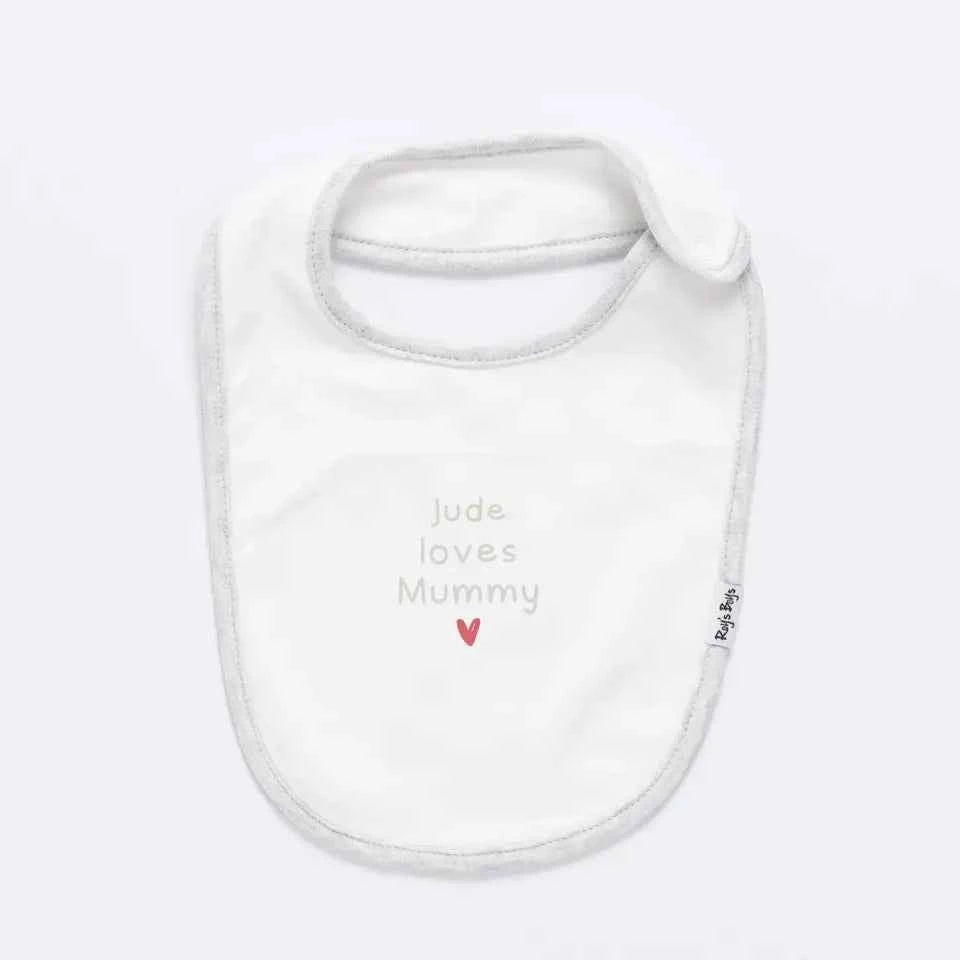 Personalised I Love Mummy Name Baby Bib