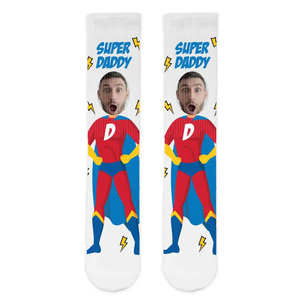 Super Daddy Personalised Face Sports Socks