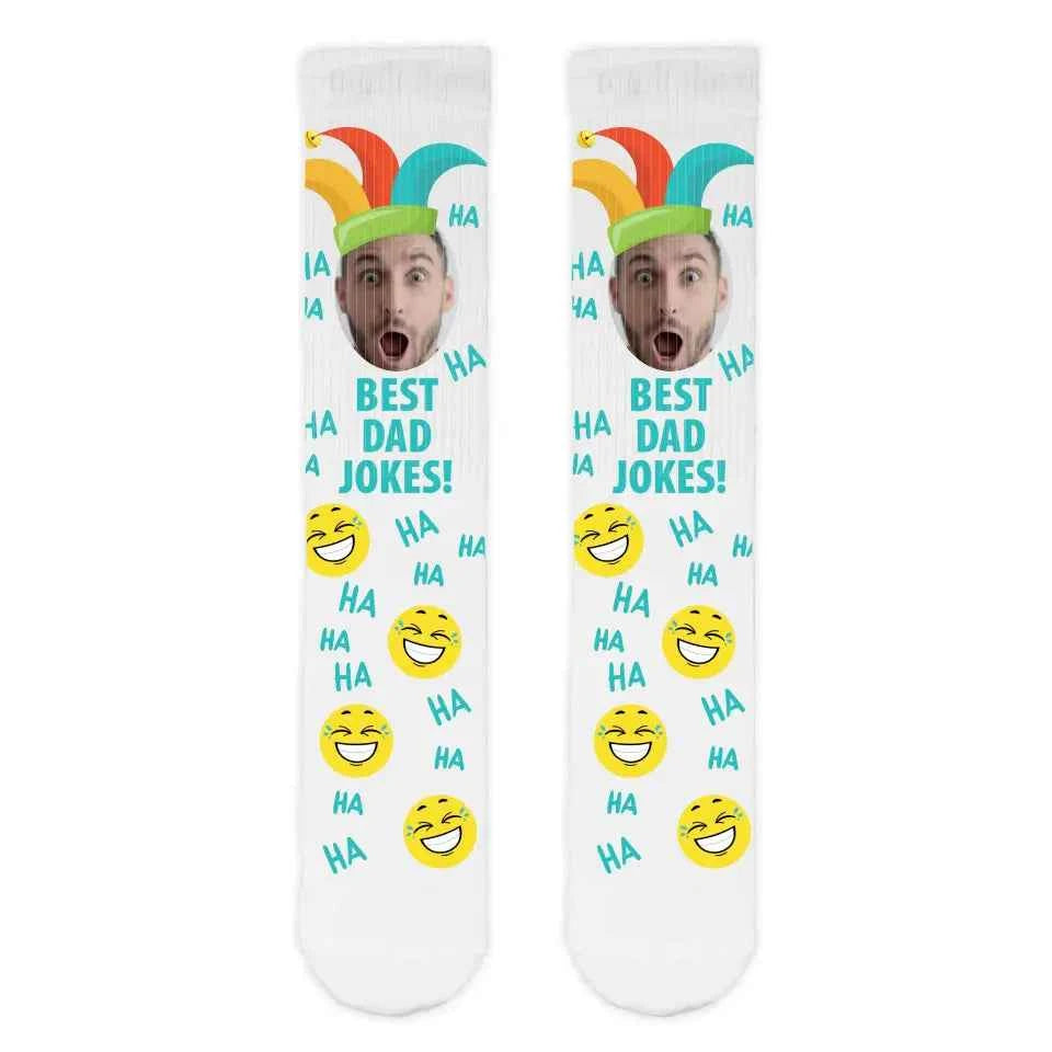 Best Dad Jokes Personalised Face Sports Socks