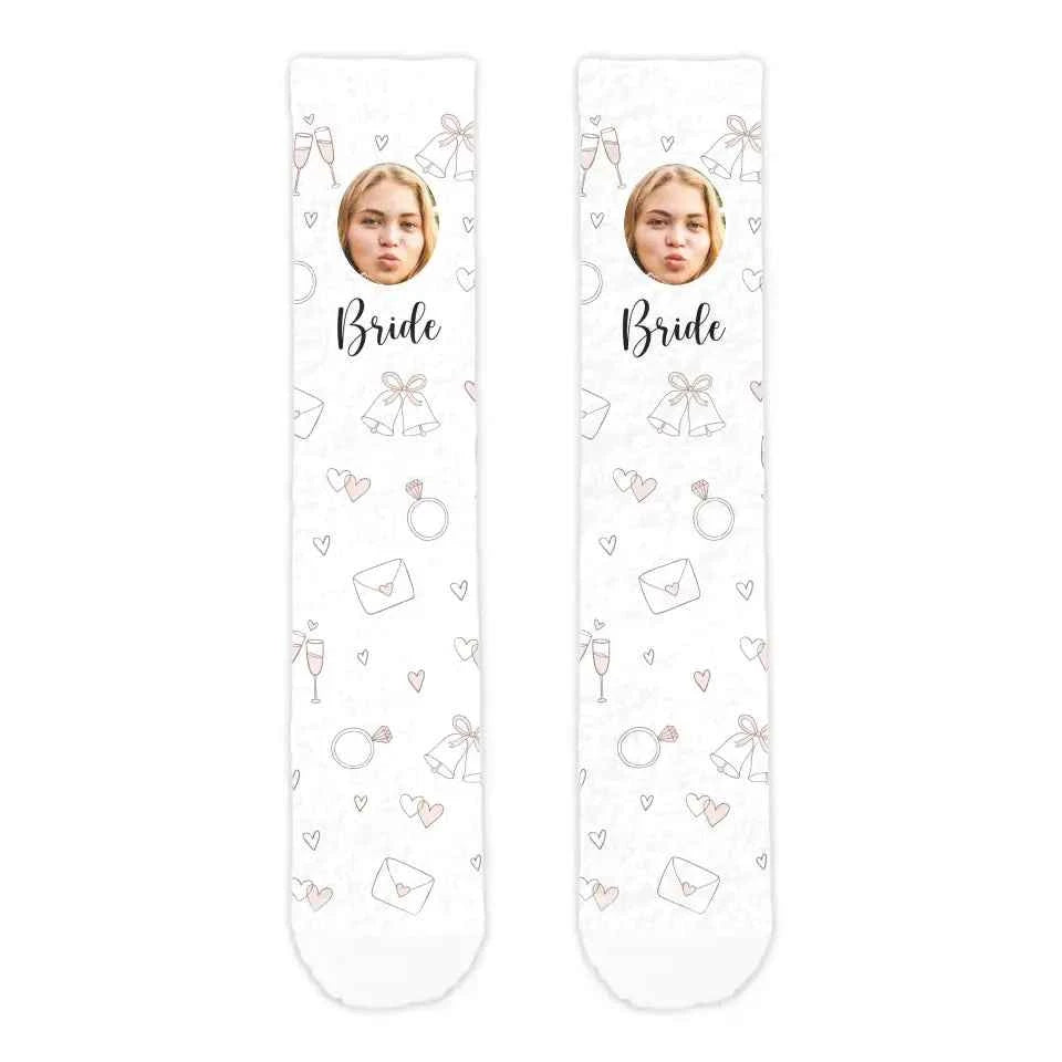Bridal Party Personalised Face Cosy Socks