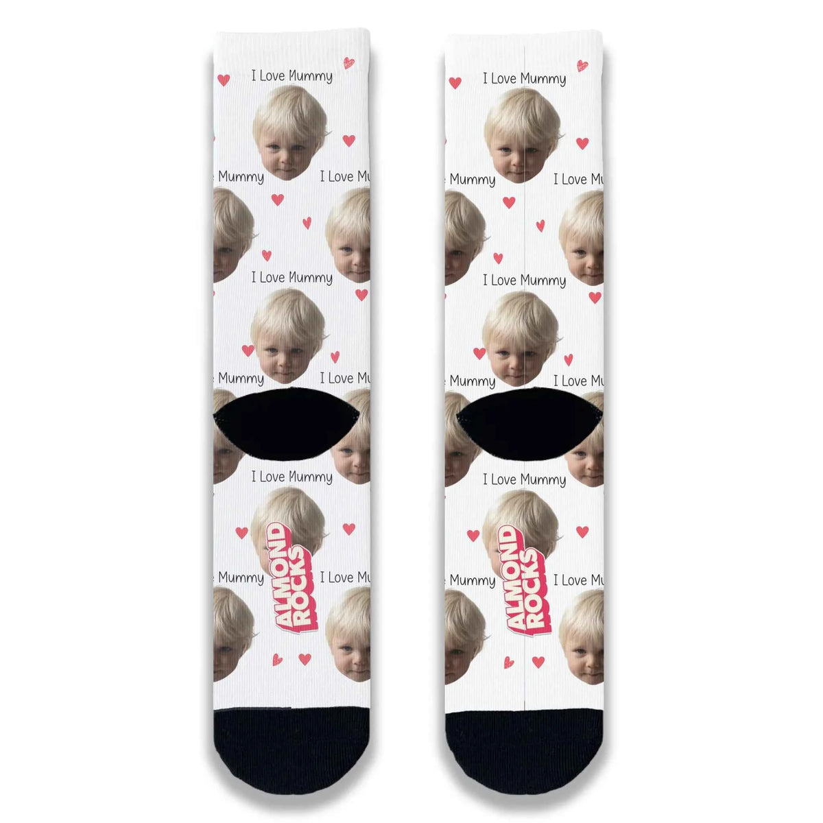 I Love Mummy Personalised Face Socks