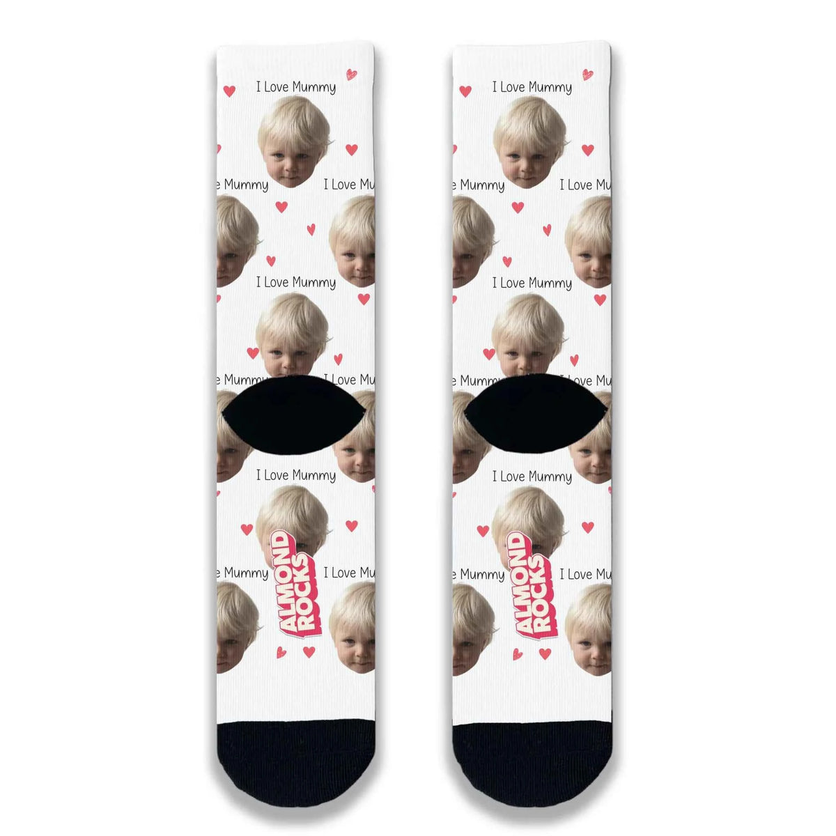I Love Mummy Personalised Face Socks