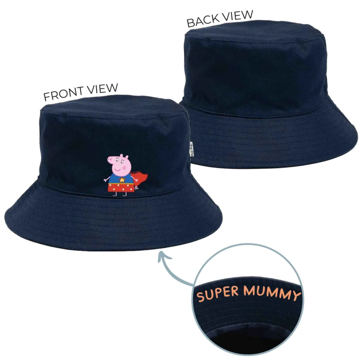 Personalised Mummy Pig Adult Bucket Hat