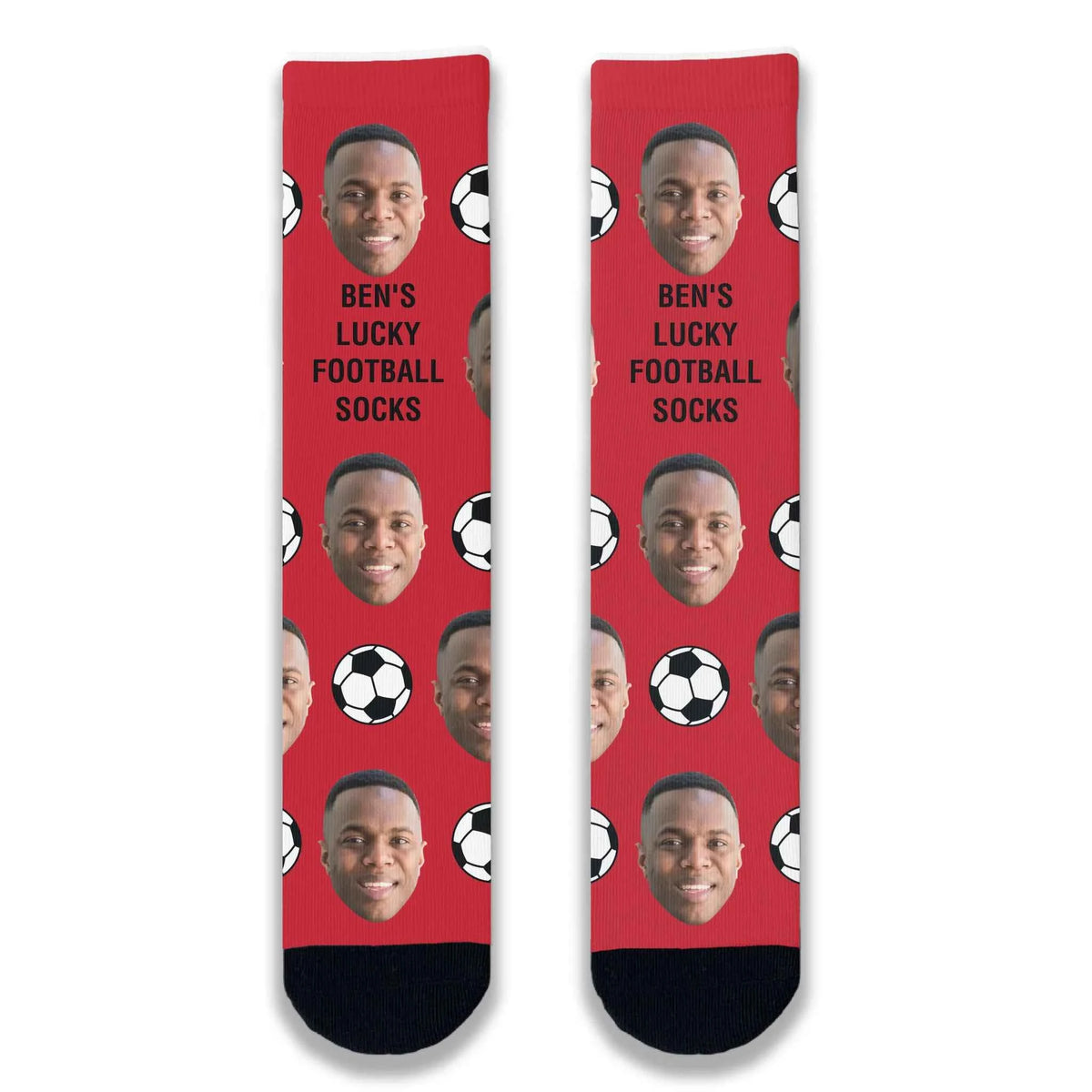 Lucky Football Personalised Face Socks