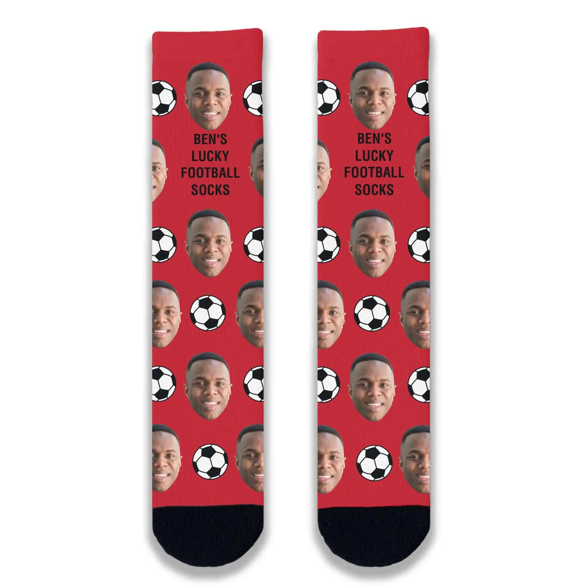Lucky Football Personalised Face Socks