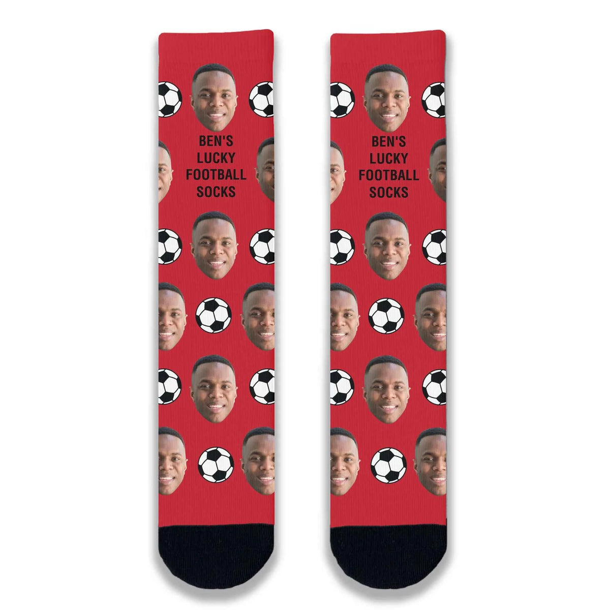 Lucky Football Personalised Face Socks