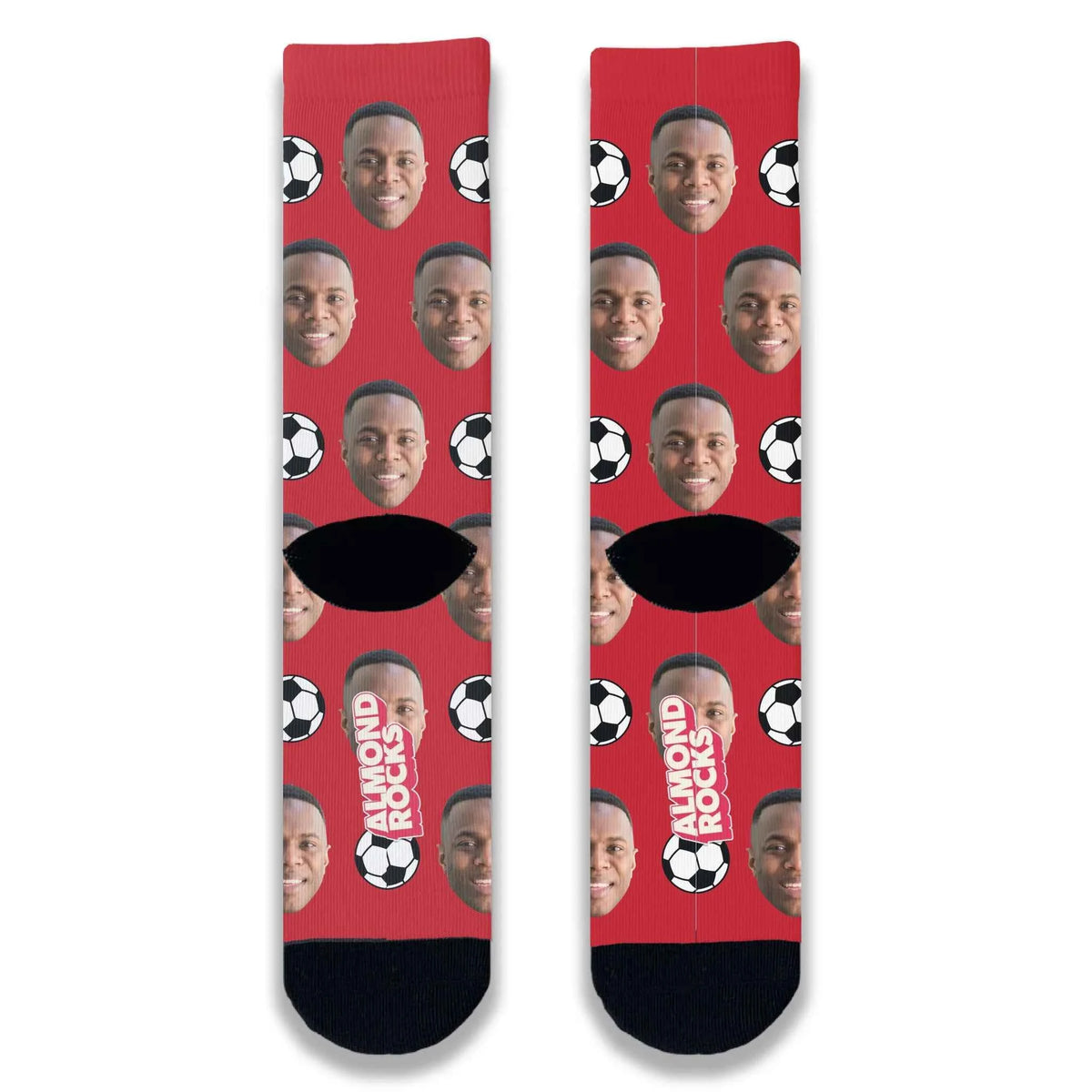 Lucky Football Personalised Face Socks