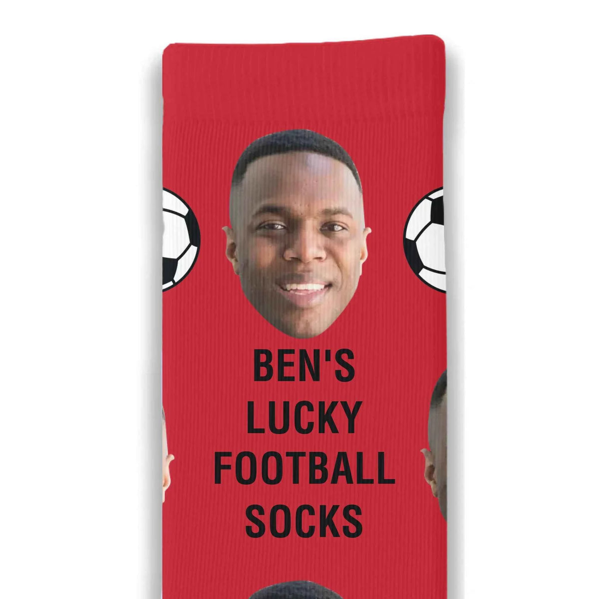 Lucky Football Personalised Face Socks
