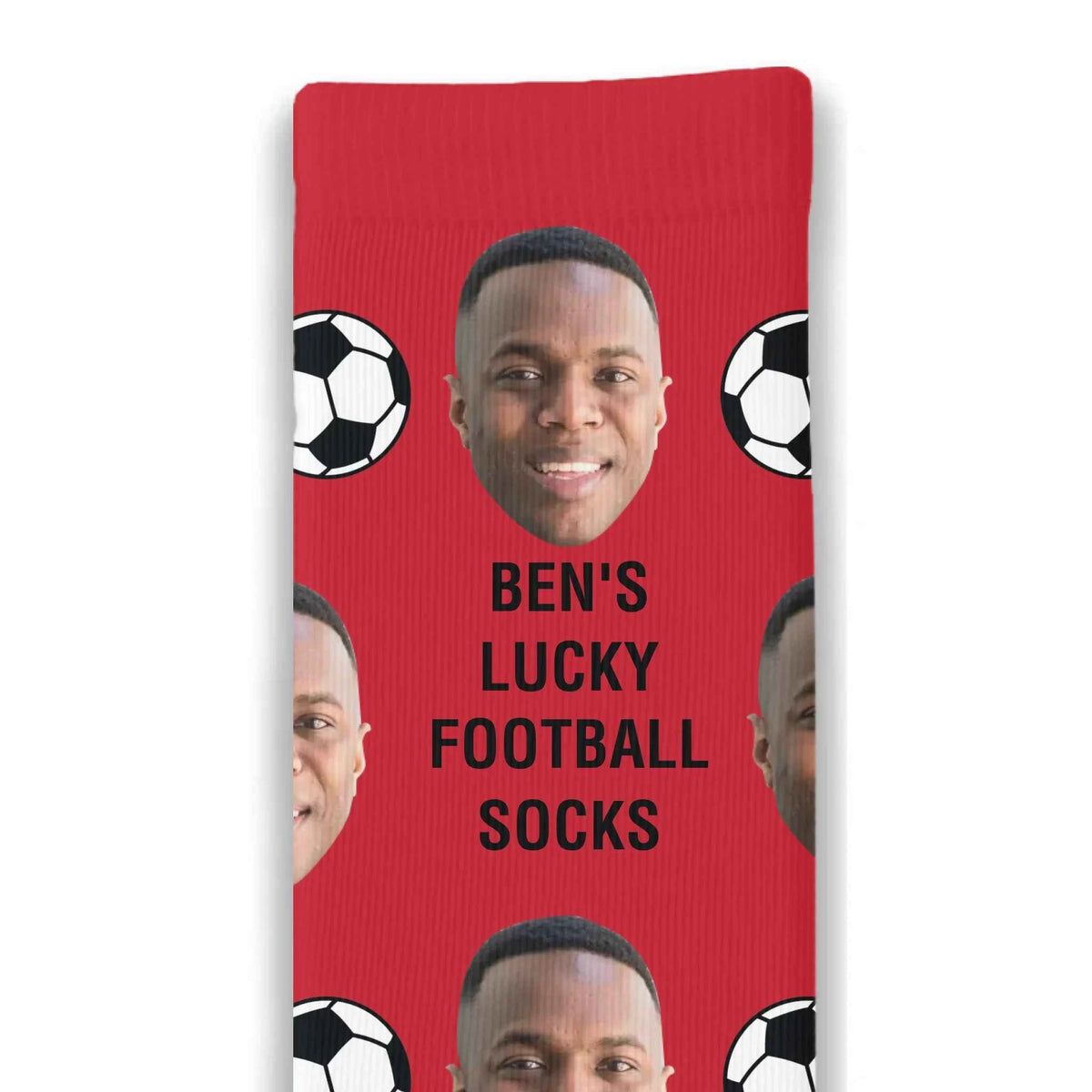 Lucky Football Personalised Face Socks
