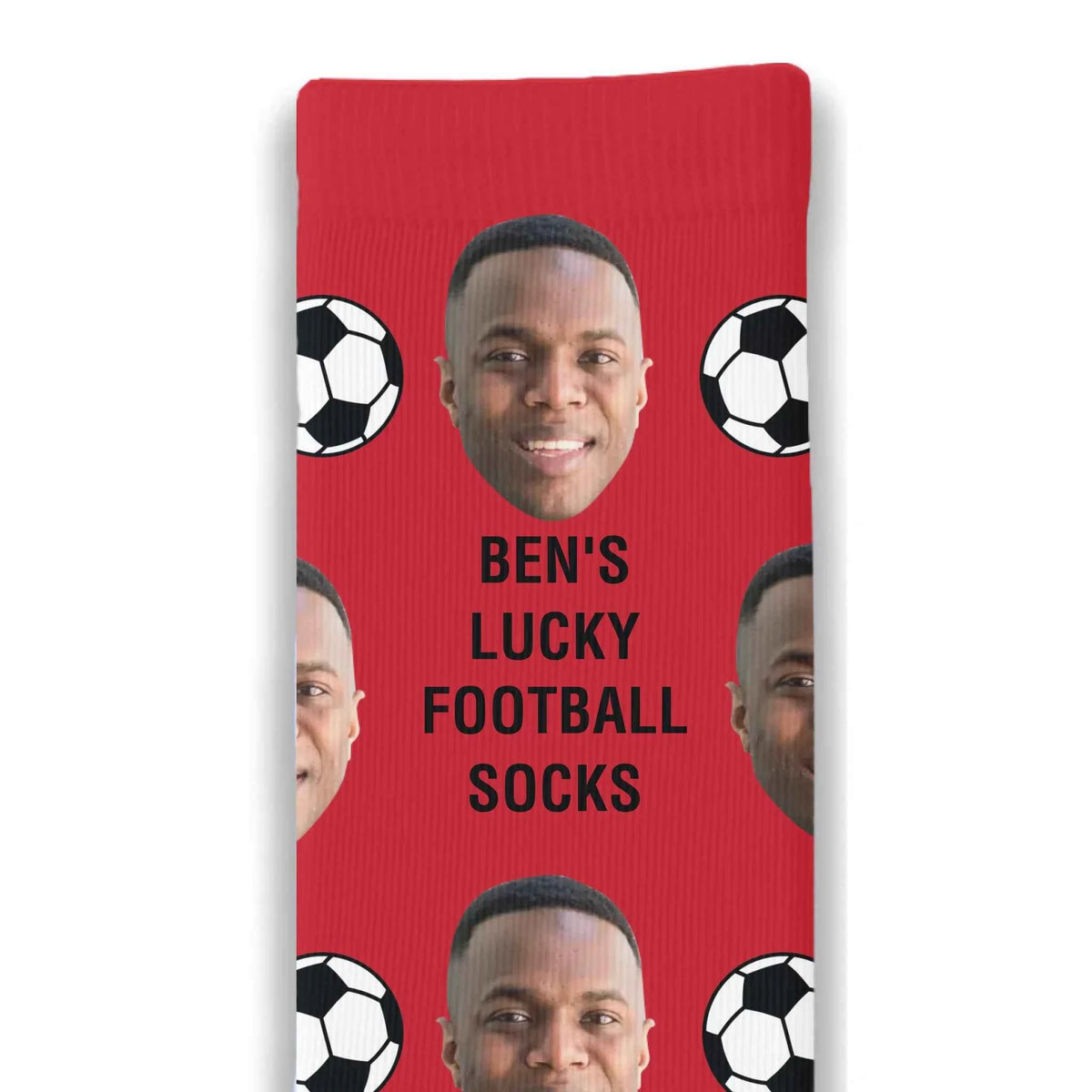 Lucky Football Personalised Face Socks