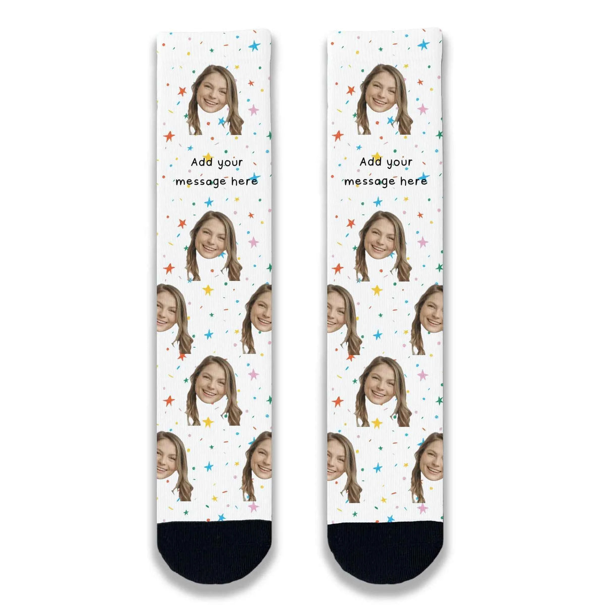 Doodle Birthday Personalised Face Socks