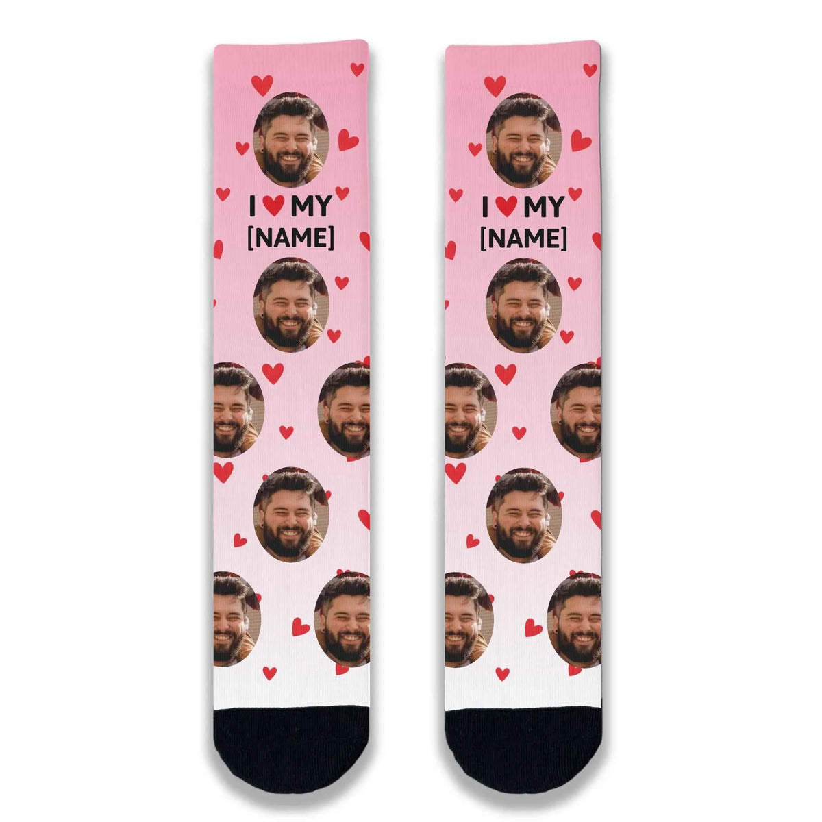 I Love My... Personalised Face Socks