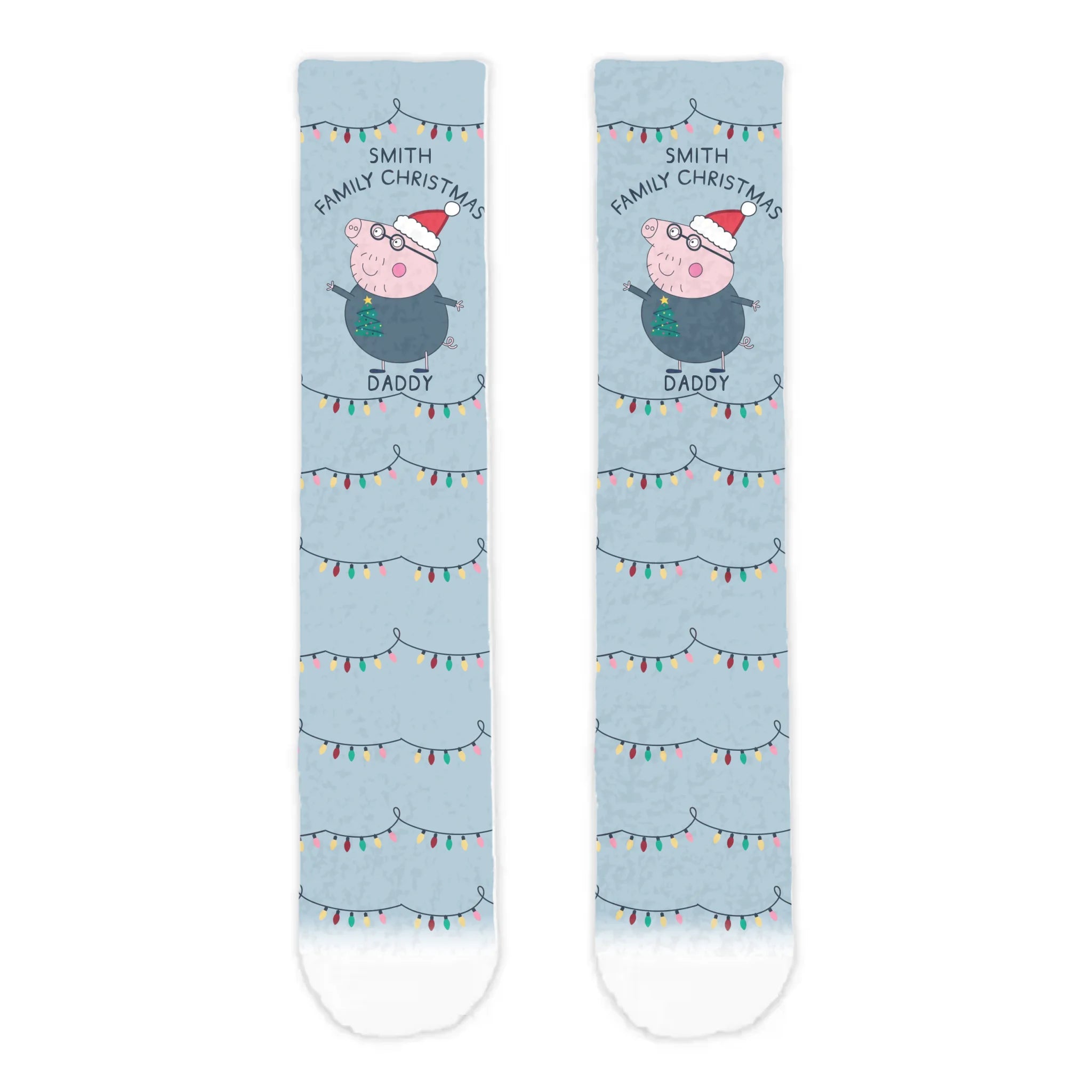 Personalised Daddy Pig Christmas Adult Cosy Socks