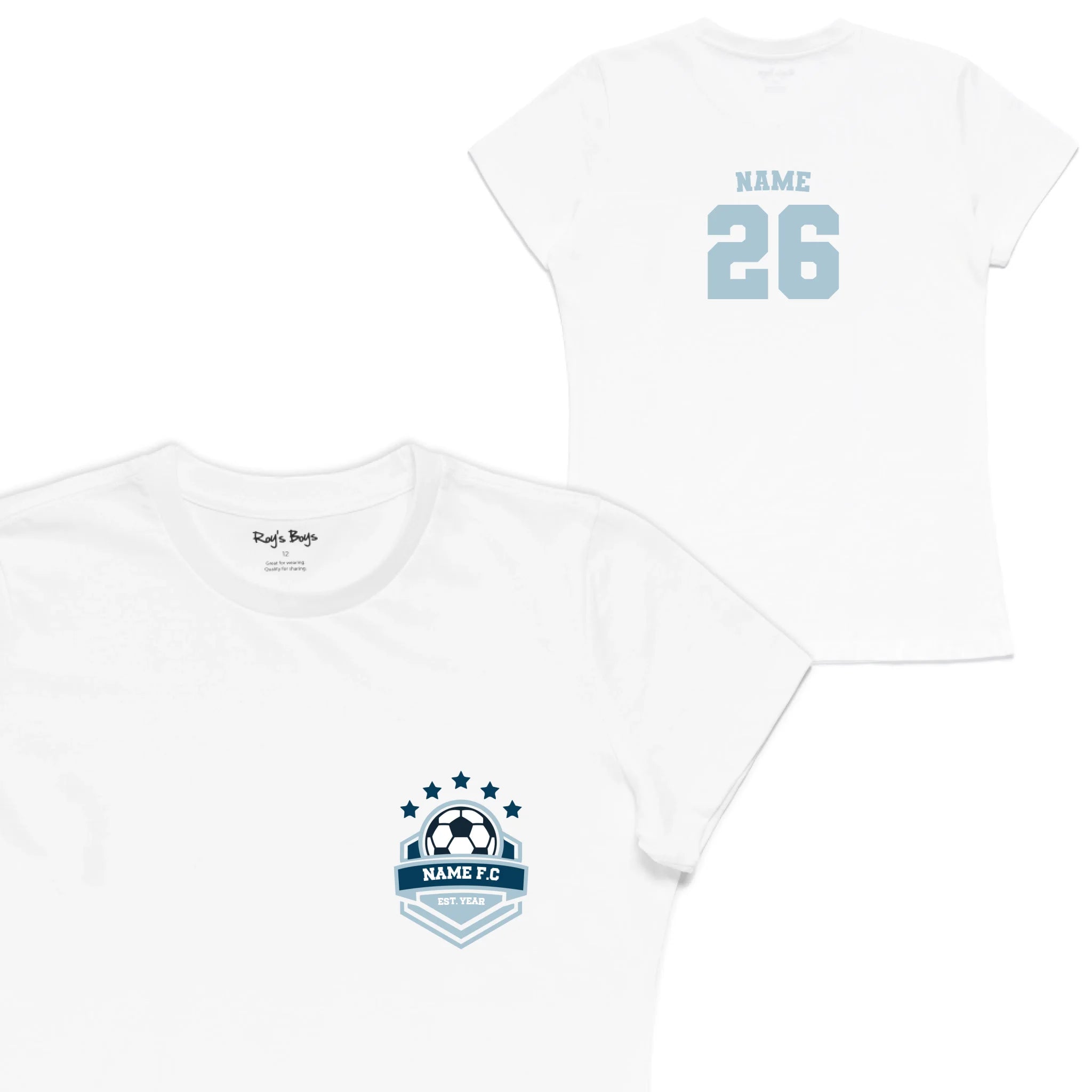 Roys Boys White T-Shirt Imagery_Womens Front and back