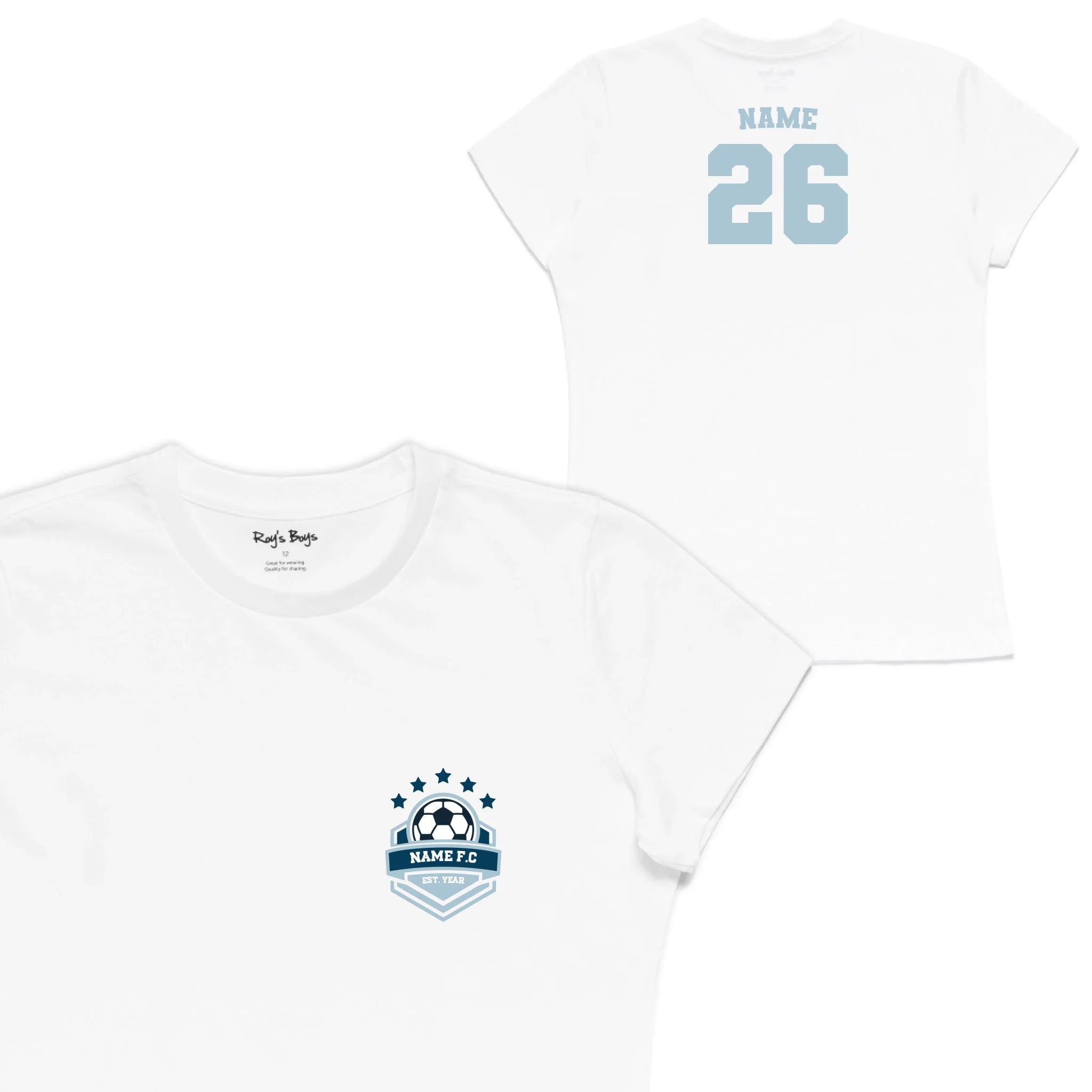 Roys Boys White T-Shirt Imagery_Womens Front and back