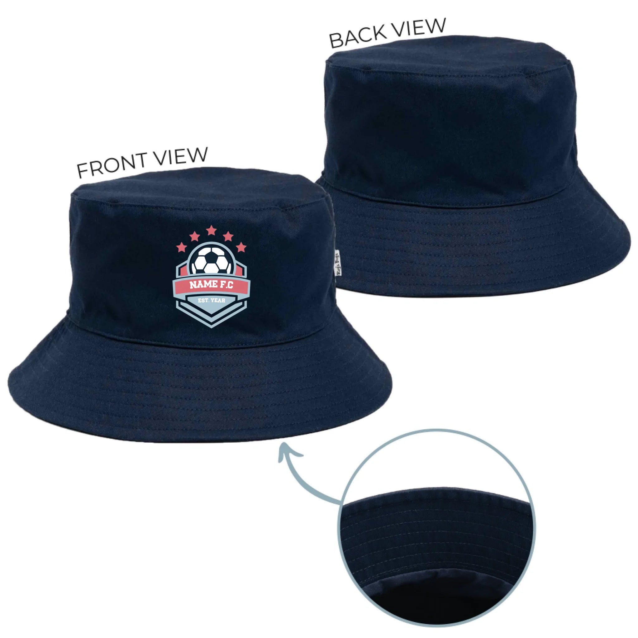 Personalised Build Your Team Badge Adult Bucket Hat