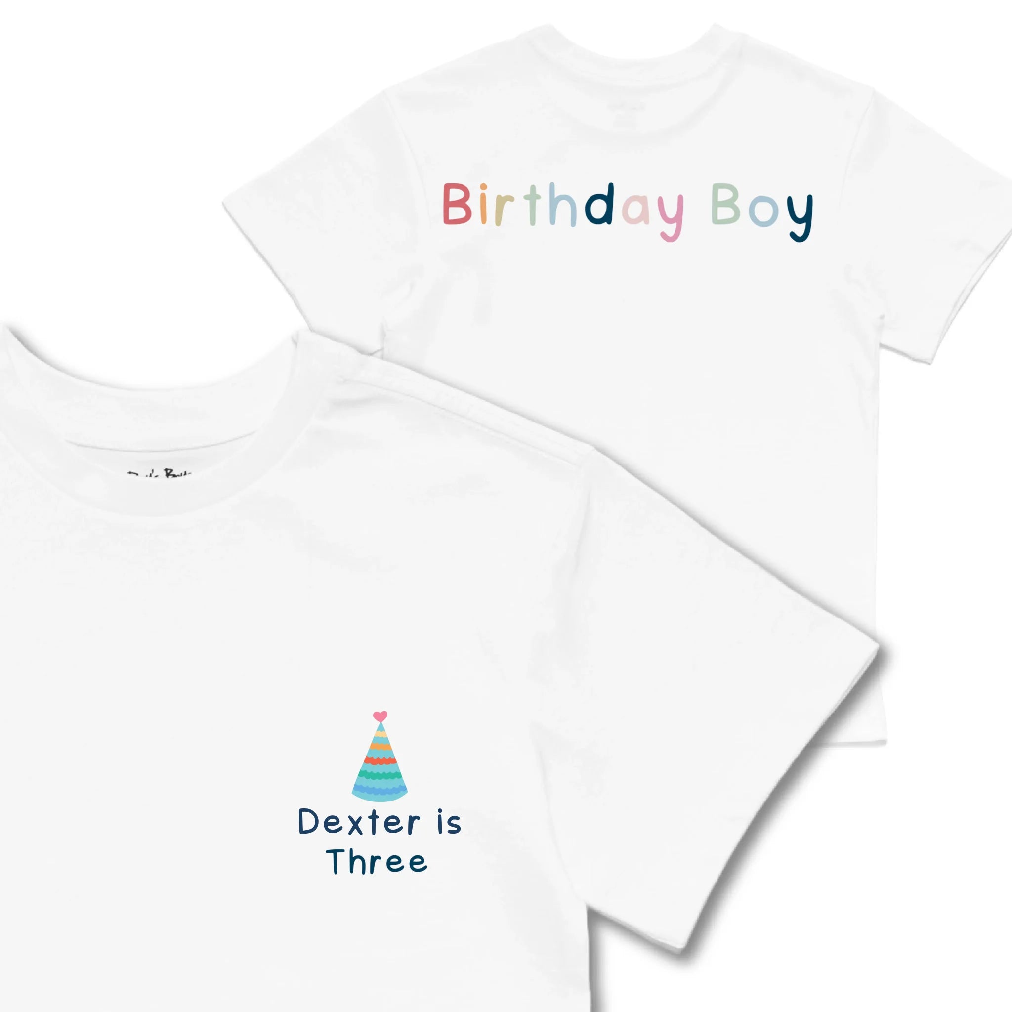 Kids TSHIRT Main Image Front and Back_White frontback back view
