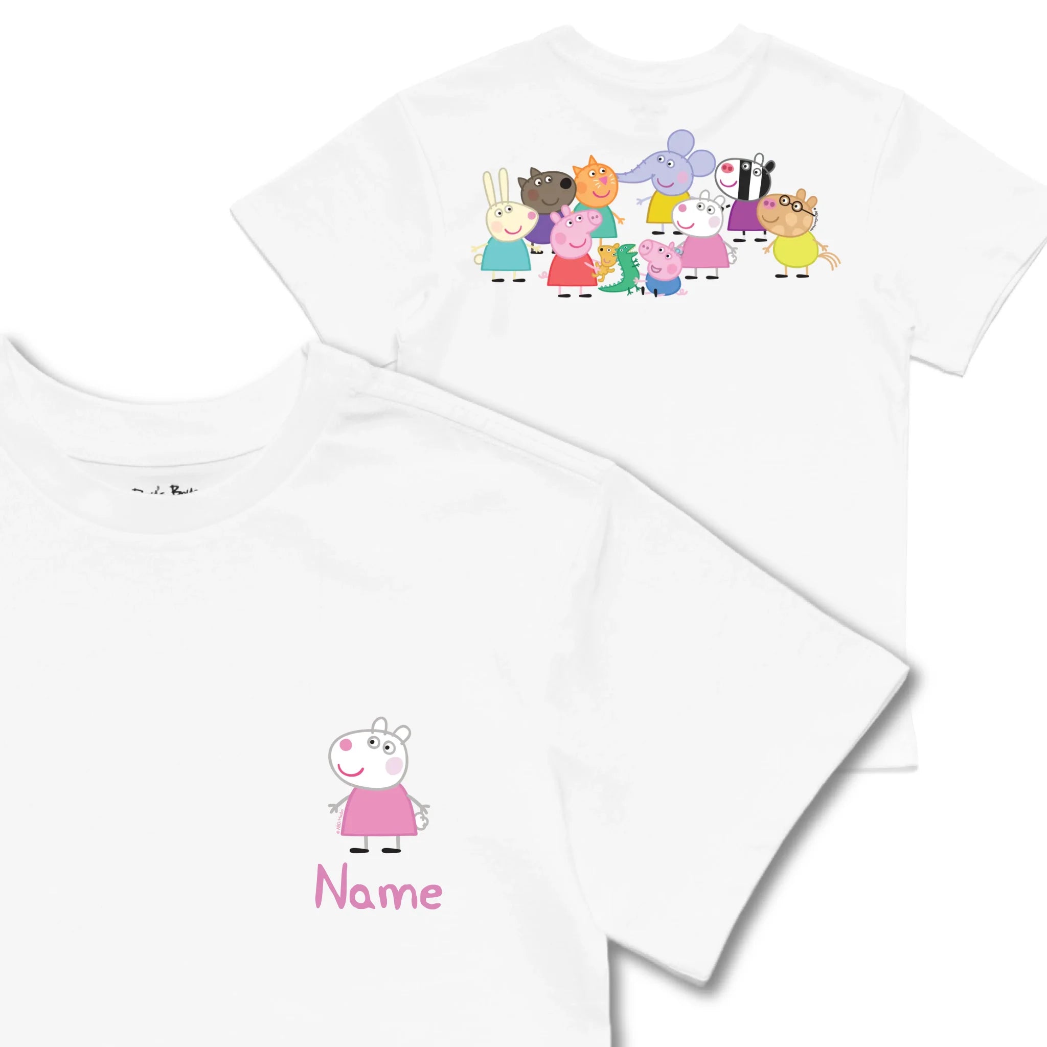 Kids TSHIRT Main Image Front and Back_White frontback back view