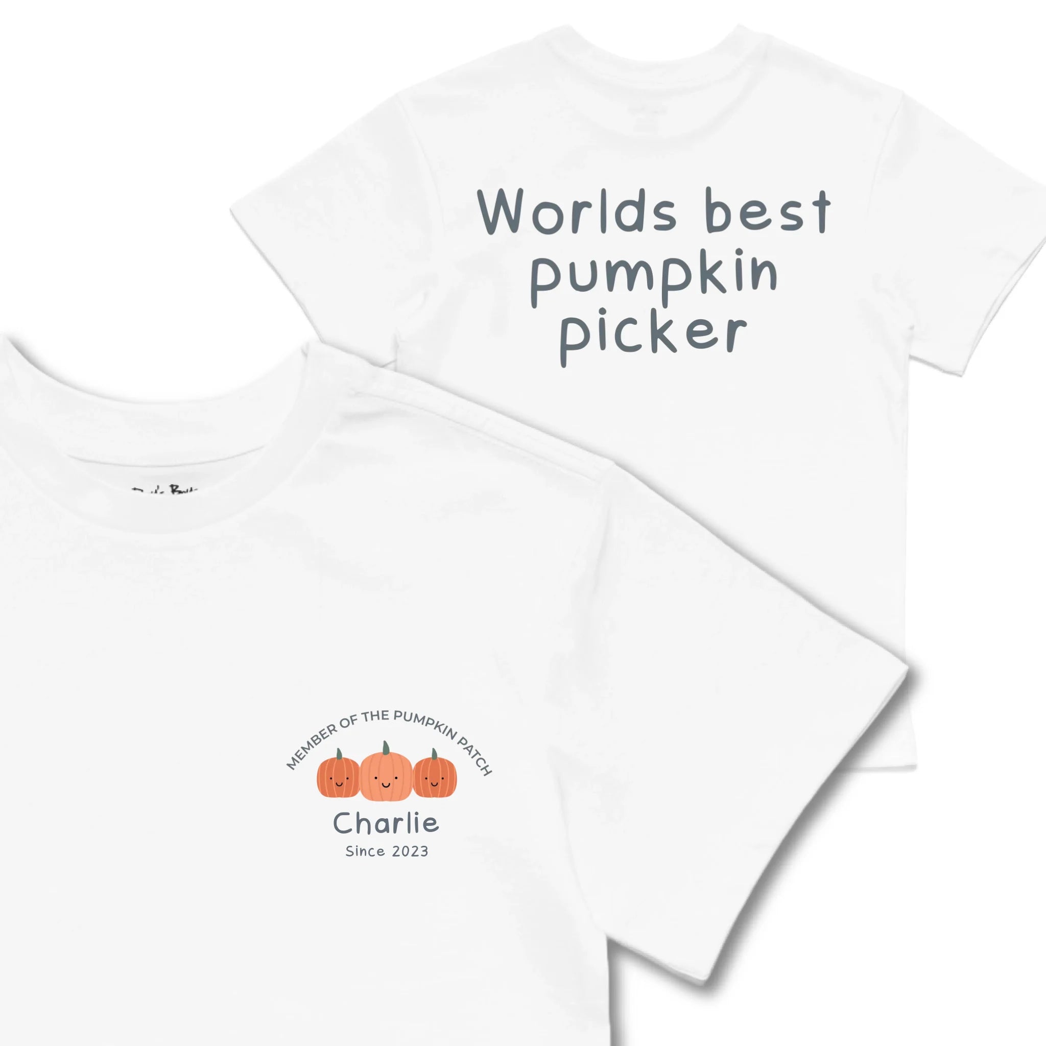 Kids TSHIRT Main Image Front and Back_White frontback back view