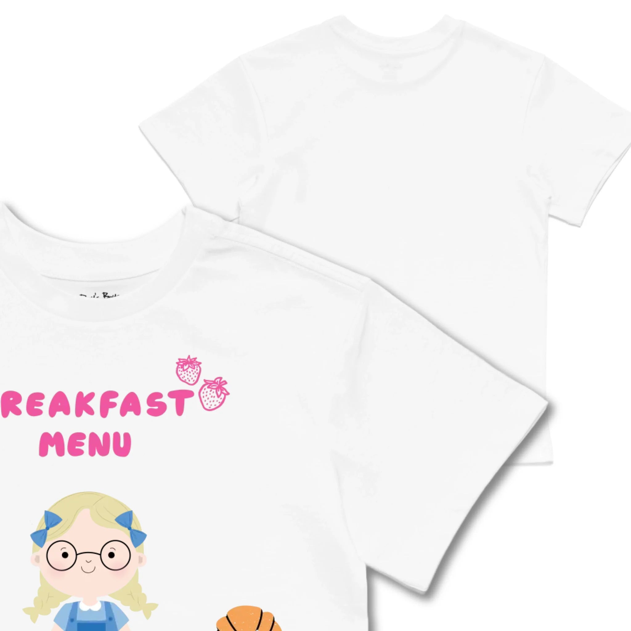 Kids TSHIRT Main Image Front and Back_White frontback back view