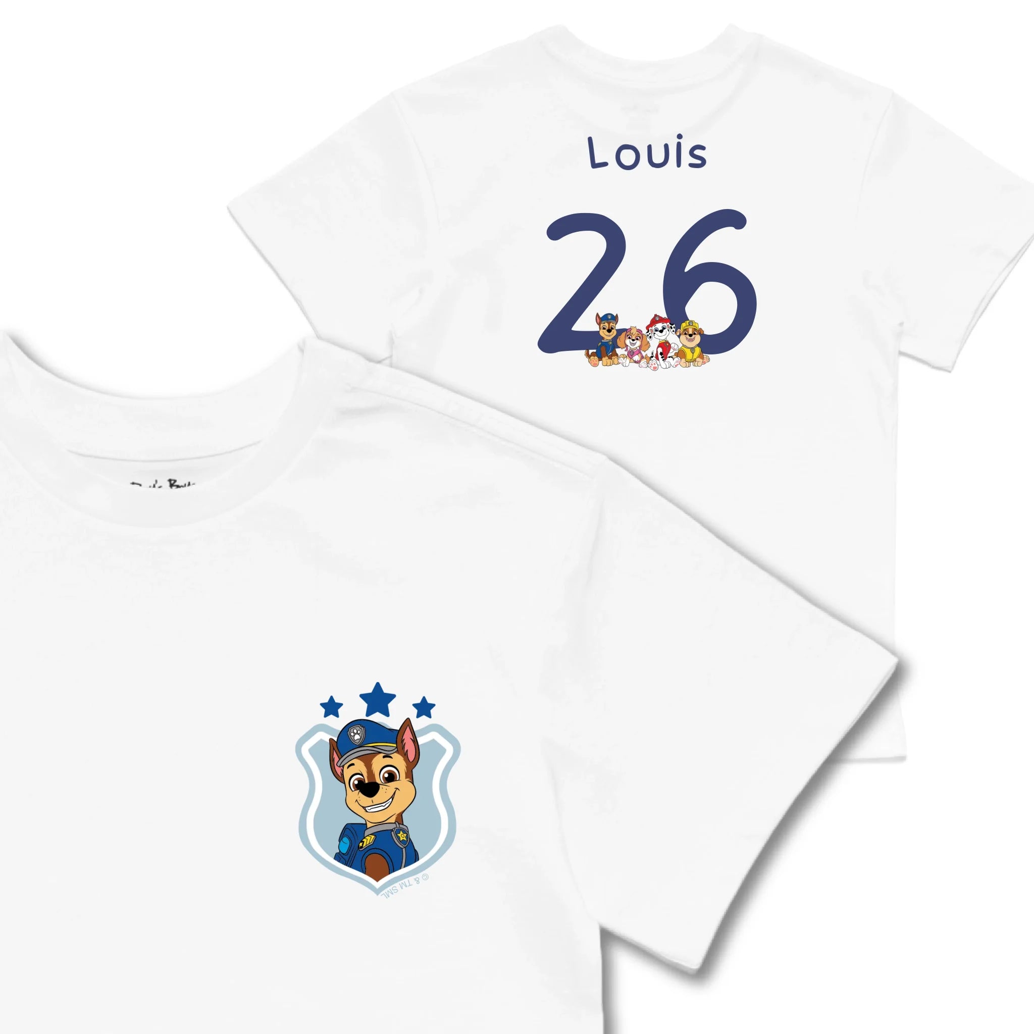 Kids TSHIRT Main Image Front and Back_White frontback back view