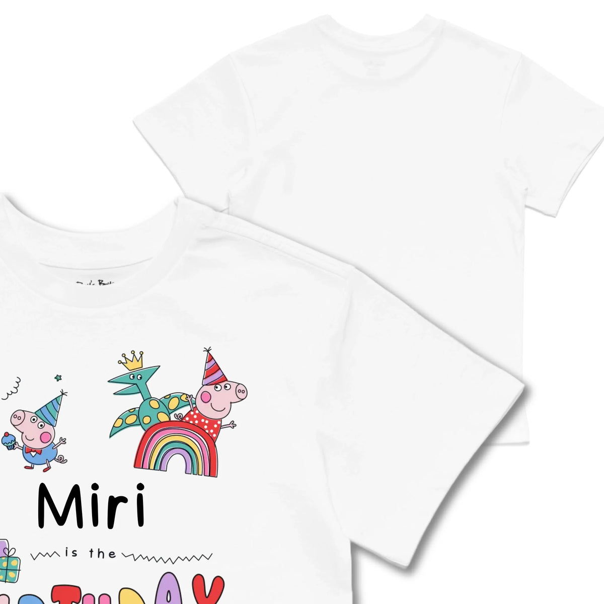 Kids TSHIRT Main Image Front and Back_White frontback back view