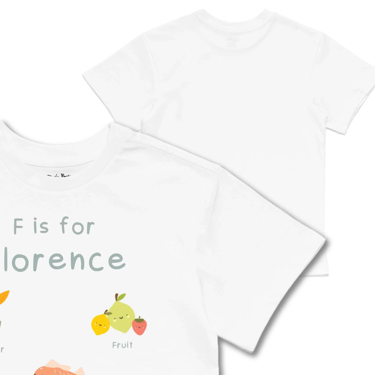 Kids TSHIRT Main Image Front and Back_White frontback back view