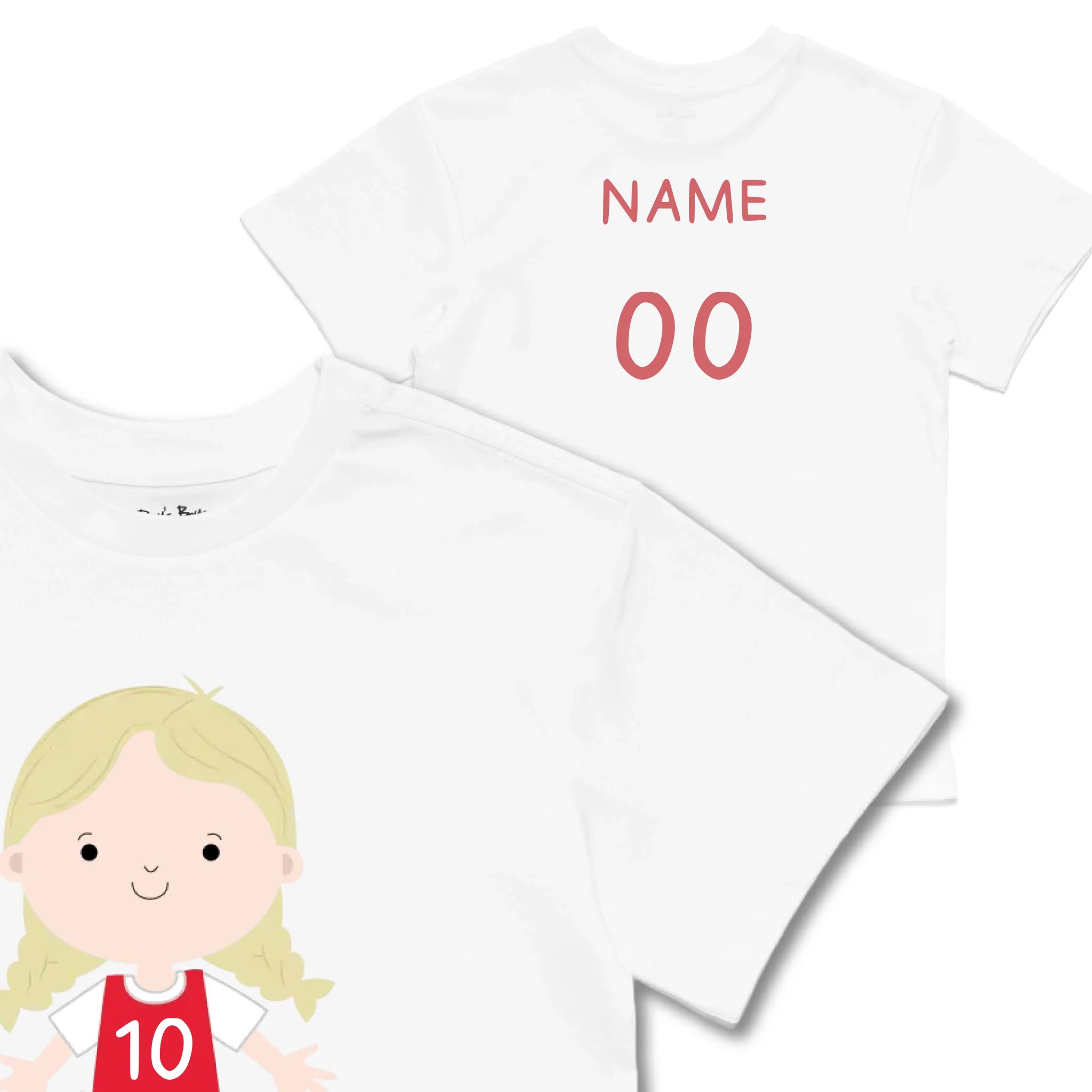 Kids TSHIRT Main Image Front and Back_White frontback back view