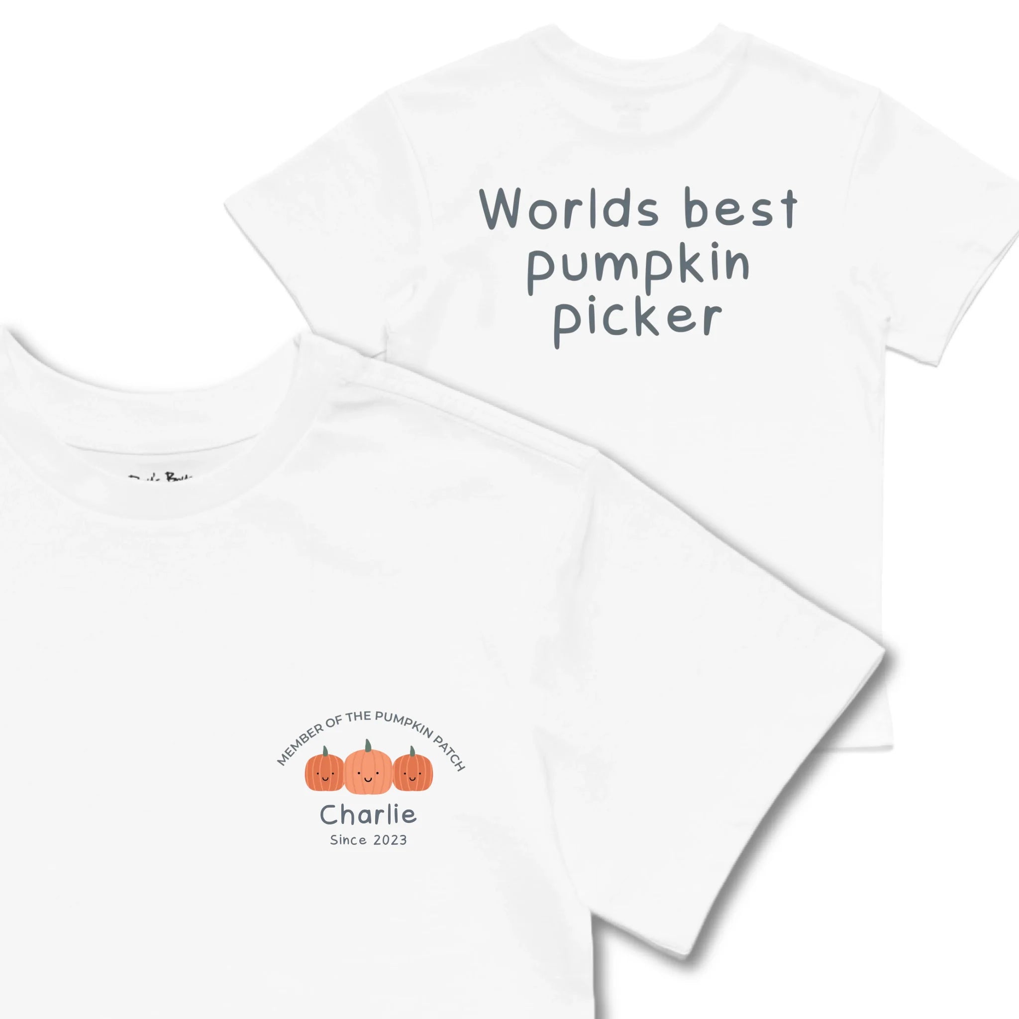 Kids TSHIRT Main Image Front and Back_White frontback back view