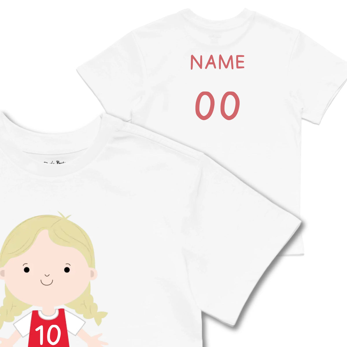 Kids TSHIRT Main Image Front and Back_White frontback back view