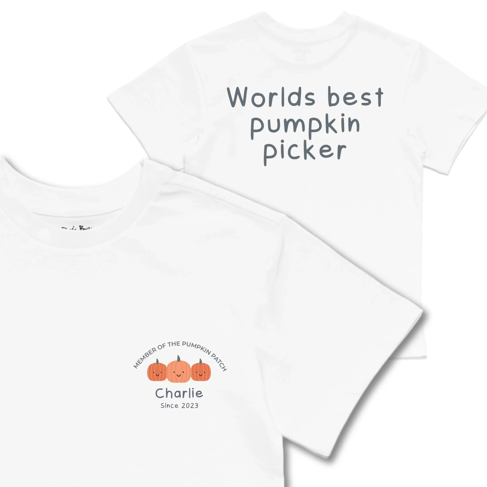 Kids TSHIRT Main Image Front and Back_White frontback back view