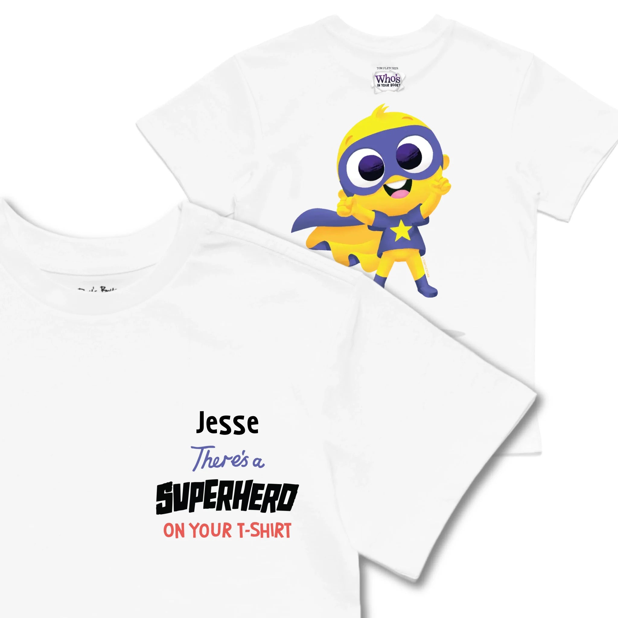 Kids TSHIRT Main Image Front and Back_White frontback back view