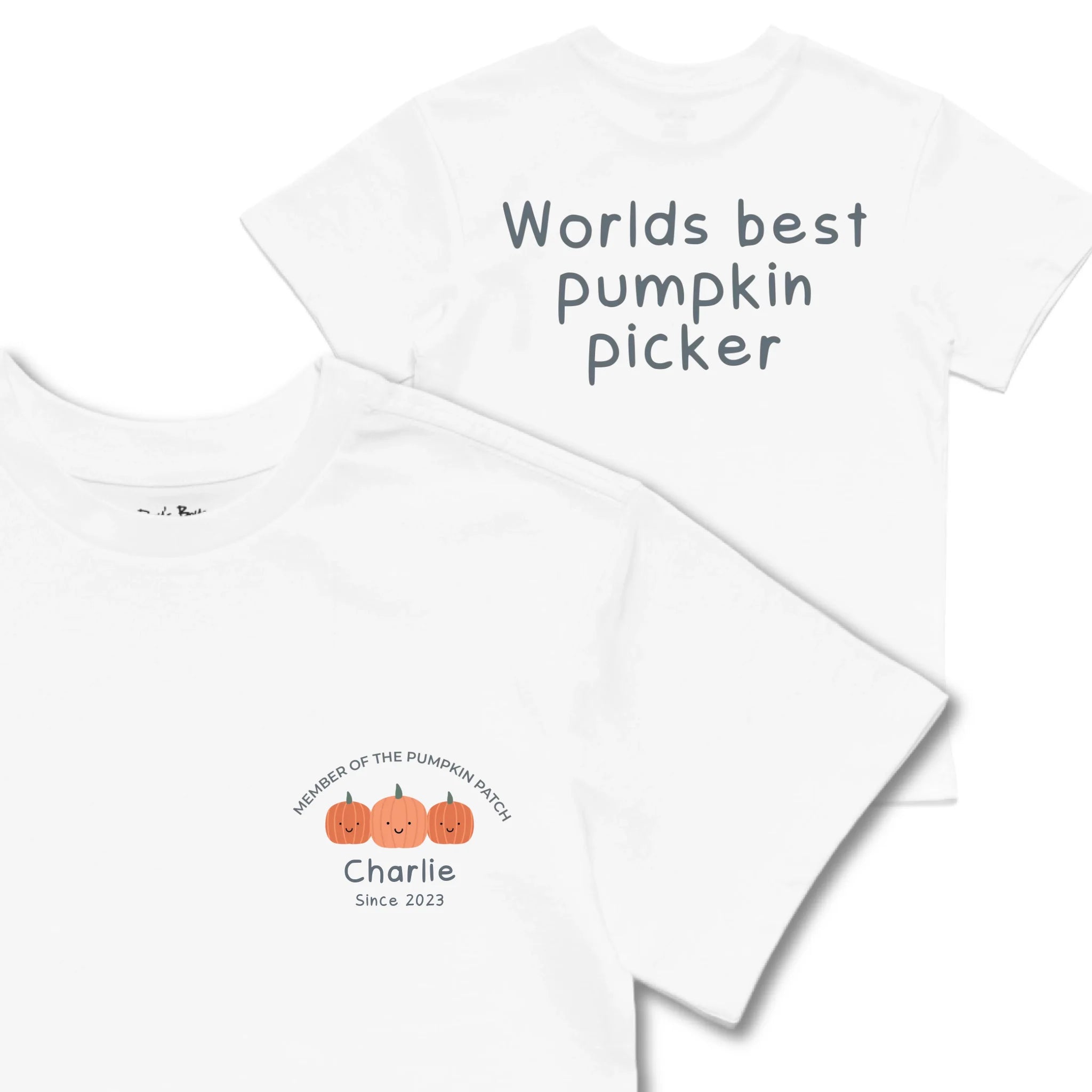 Kids TSHIRT Main Image Front and Back_White frontback back view