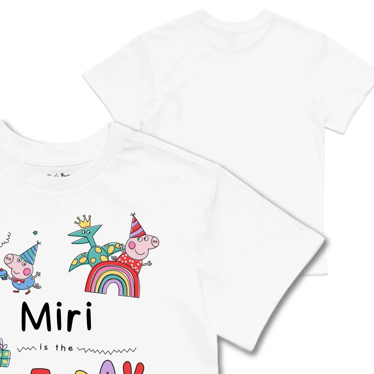 Kids TSHIRT Main Image Front and Back_White frontback back view