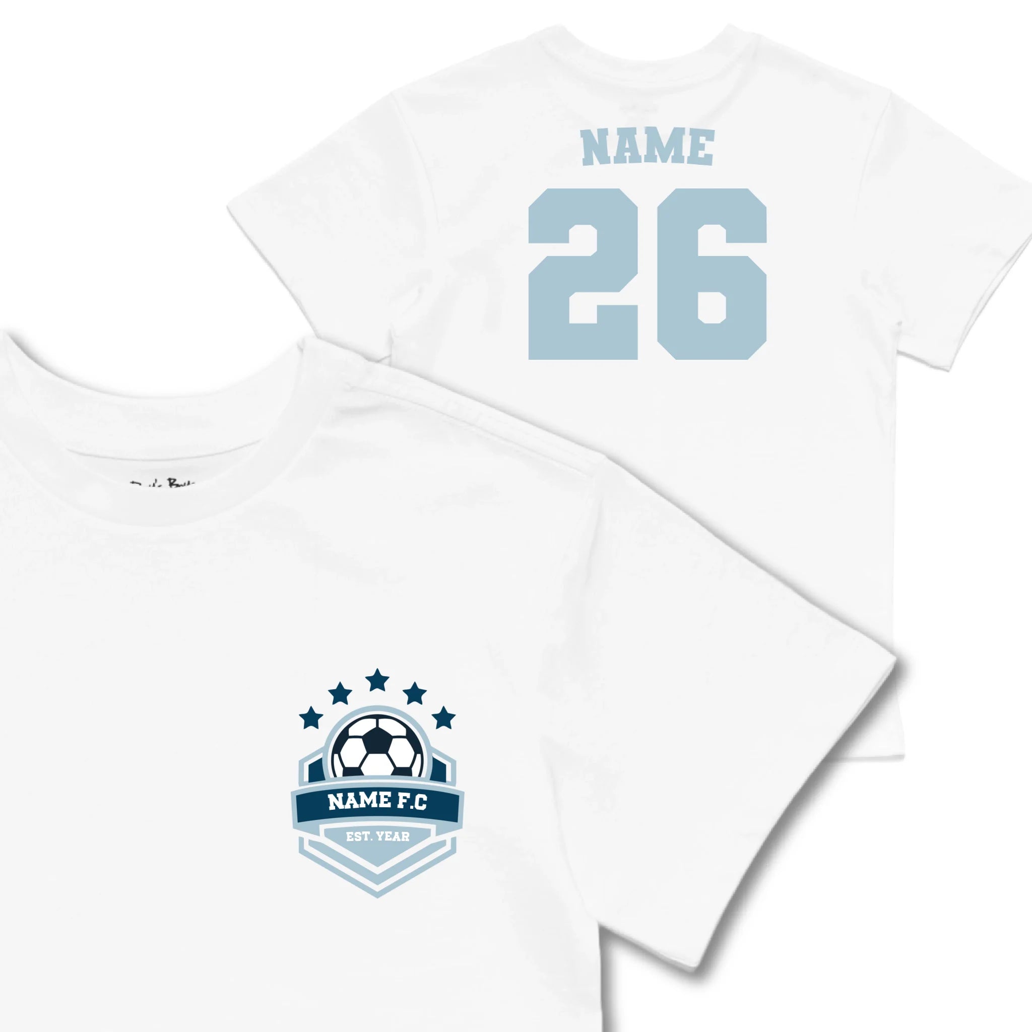 Kids TSHIRT Main Image Front and Back_White frontback back view