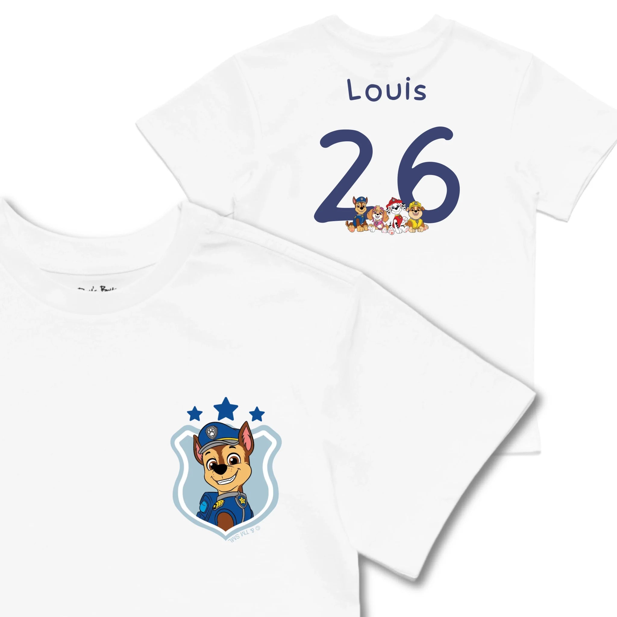 Kids TSHIRT Main Image Front and Back_White frontback back view