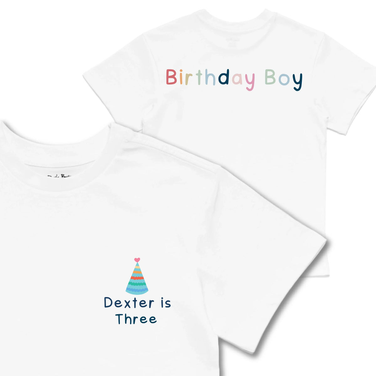 Kids TSHIRT Main Image Front and Back_White frontback back view