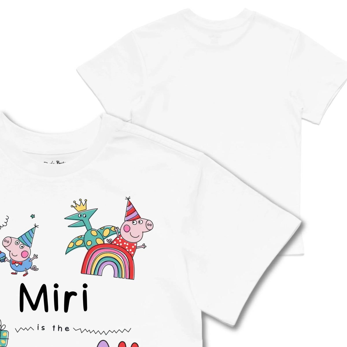 Kids TSHIRT Main Image Front and Back_White frontback back view
