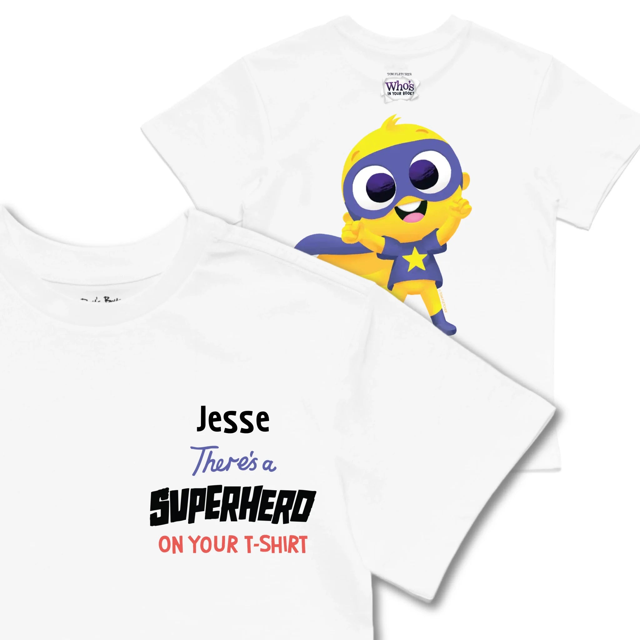 Kids TSHIRT Main Image Front and Back_White frontback back view