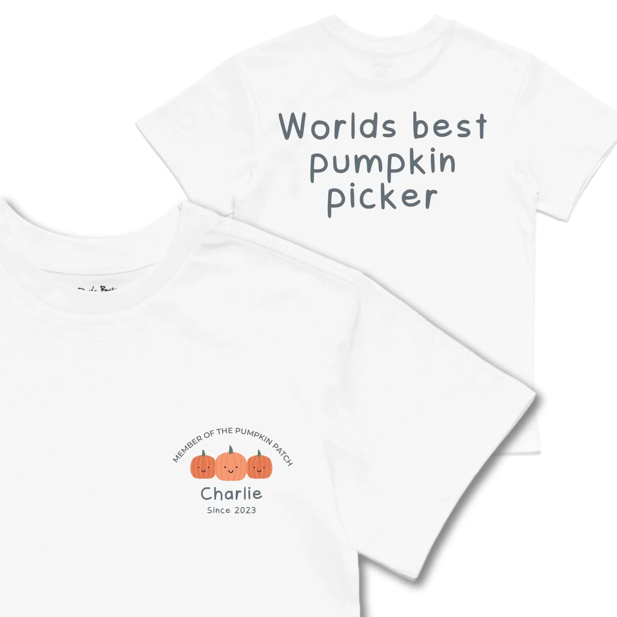 Kids TSHIRT Main Image Front and Back_White frontback back view