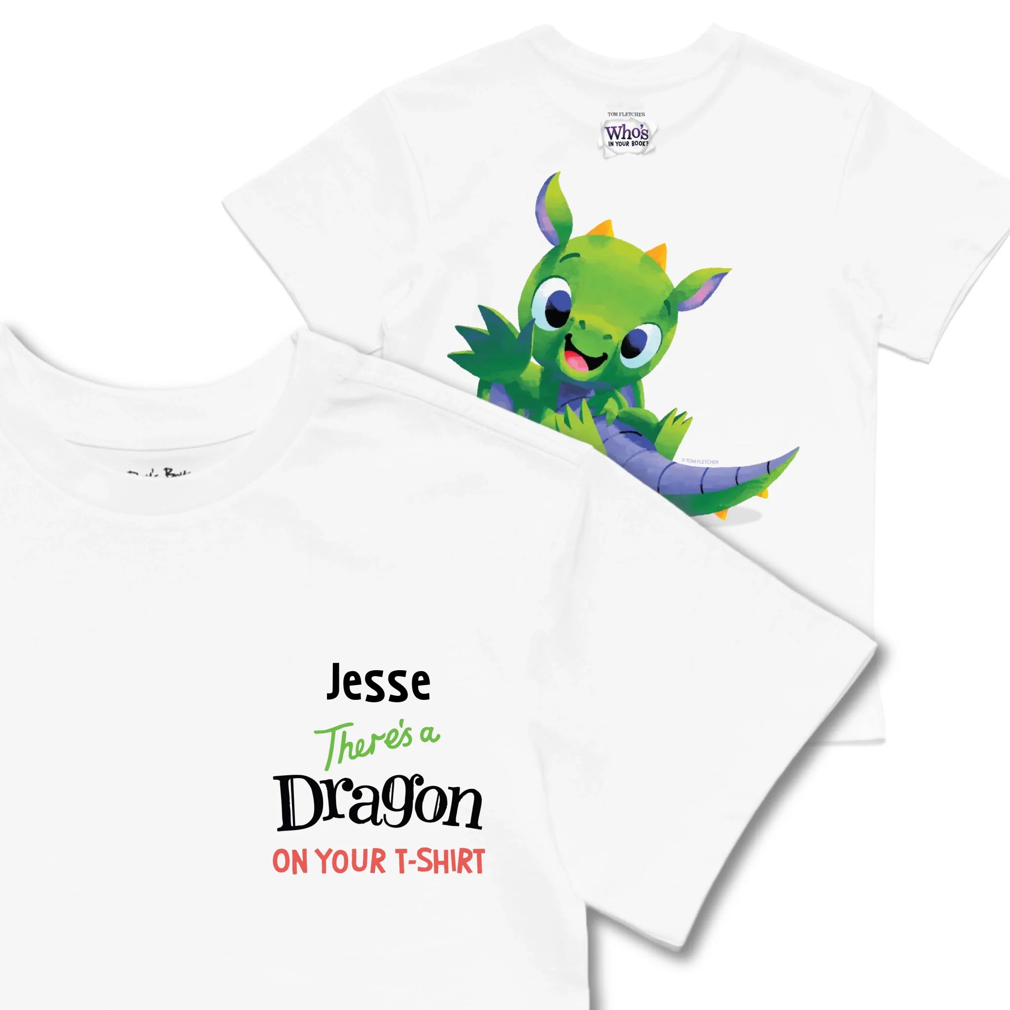 Kids TSHIRT Main Image Front and Back_White frontback back view