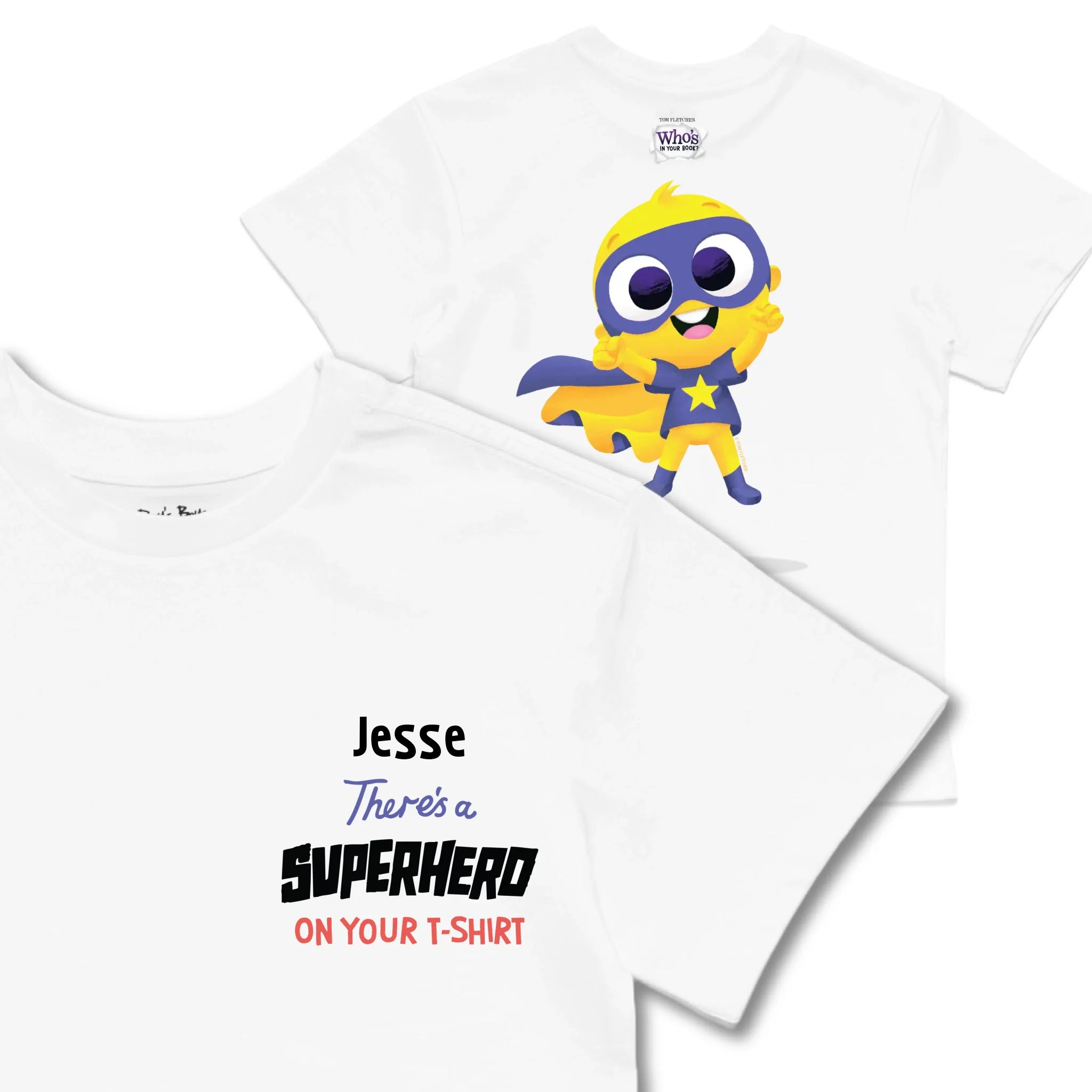 Kids TSHIRT Main Image Front and Back_White frontback back view