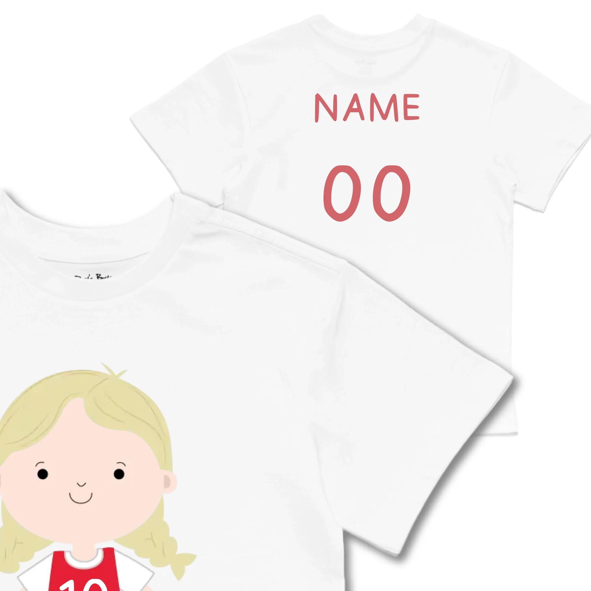 Kids TSHIRT Main Image Front and Back_White frontback back view