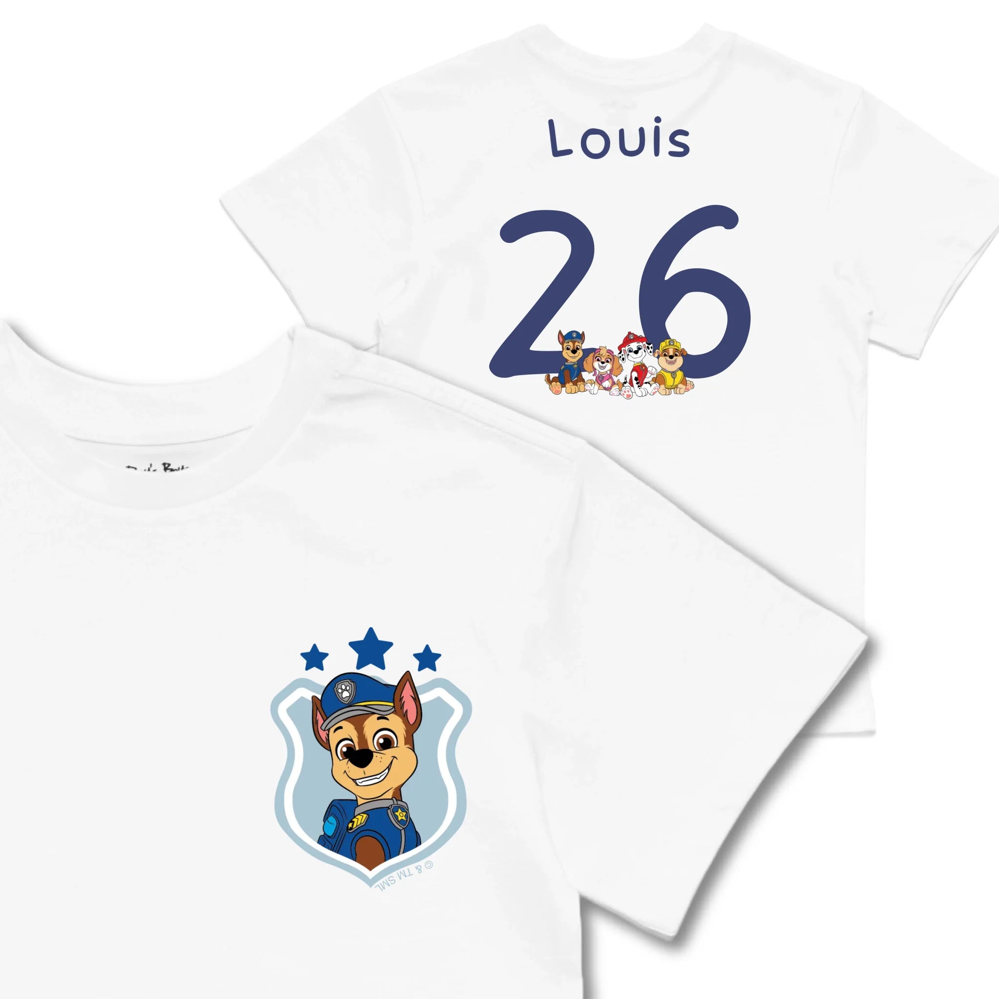 Kids TSHIRT Main Image Front and Back_White frontback back view