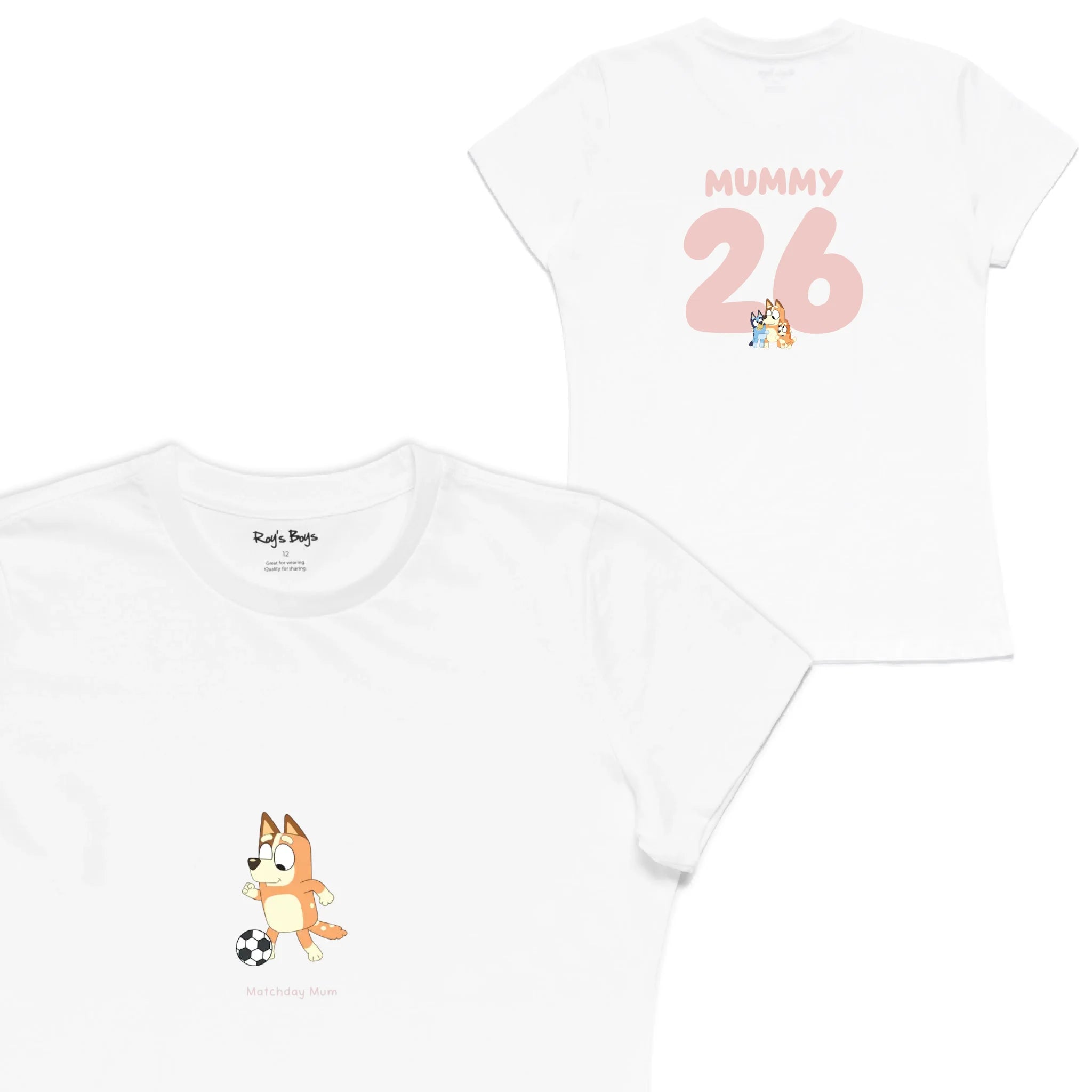 Roys Boys White T-Shirt Imagery_Womens Front and back