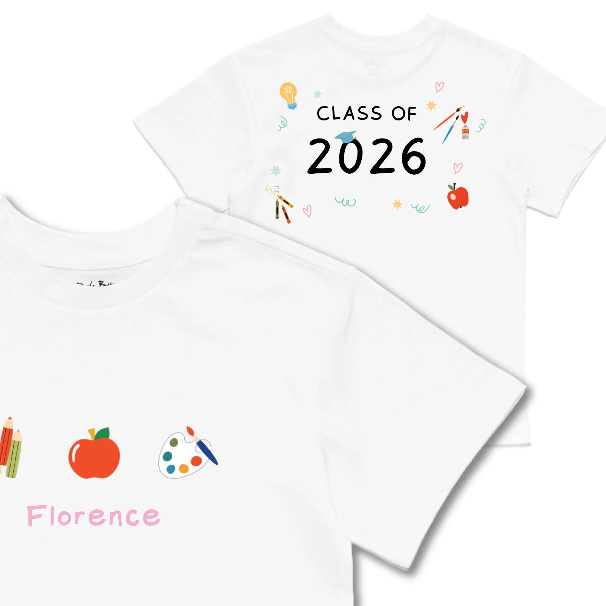 Kids TSHIRT Main Image Front and Back_White frontback back view