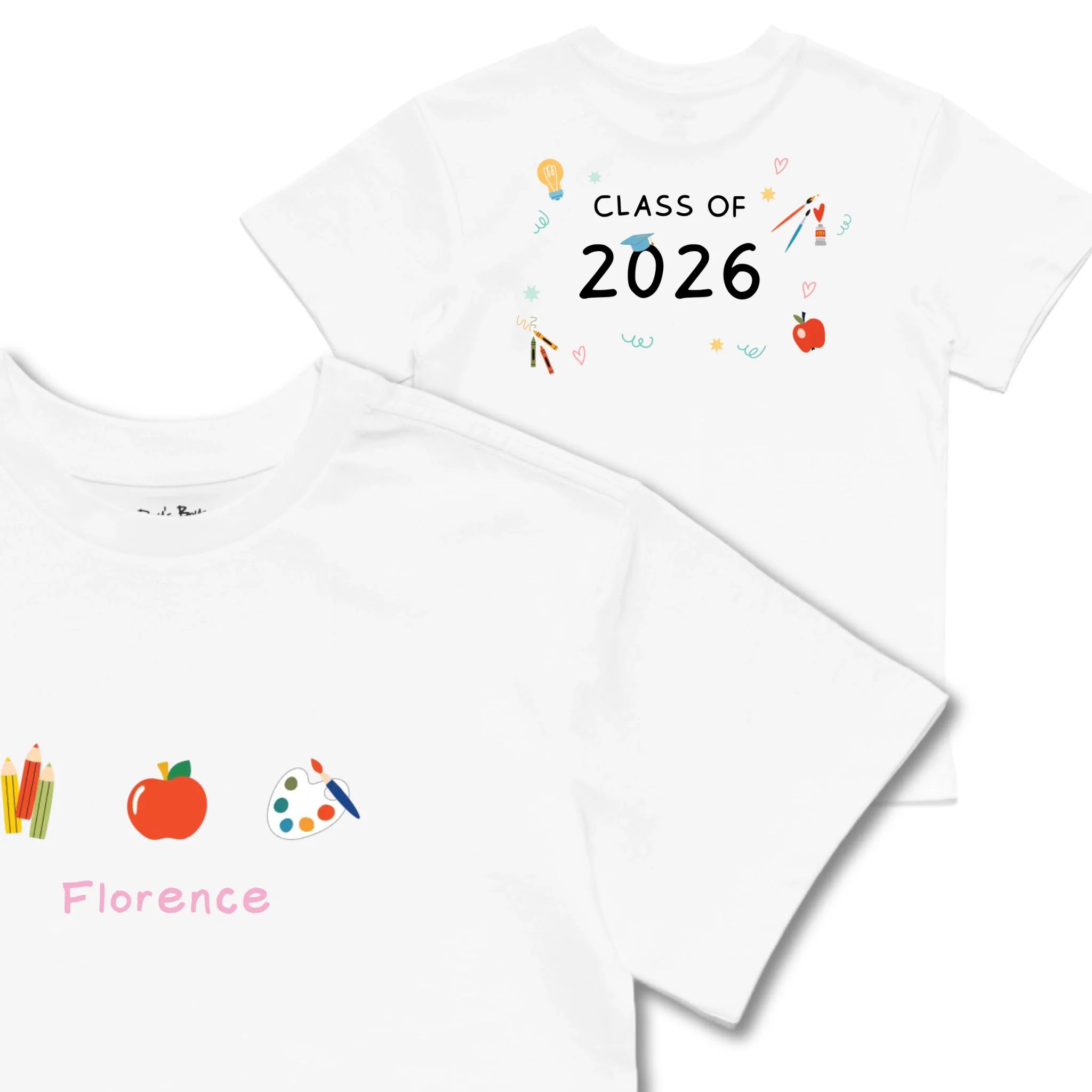 Kids TSHIRT Main Image Front and Back_White frontback back view