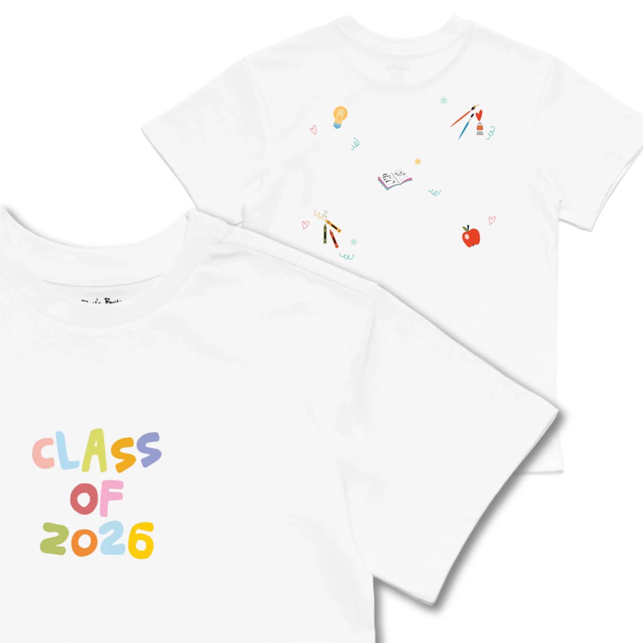 Kids TSHIRT Main Image Front and Back_White frontback back view