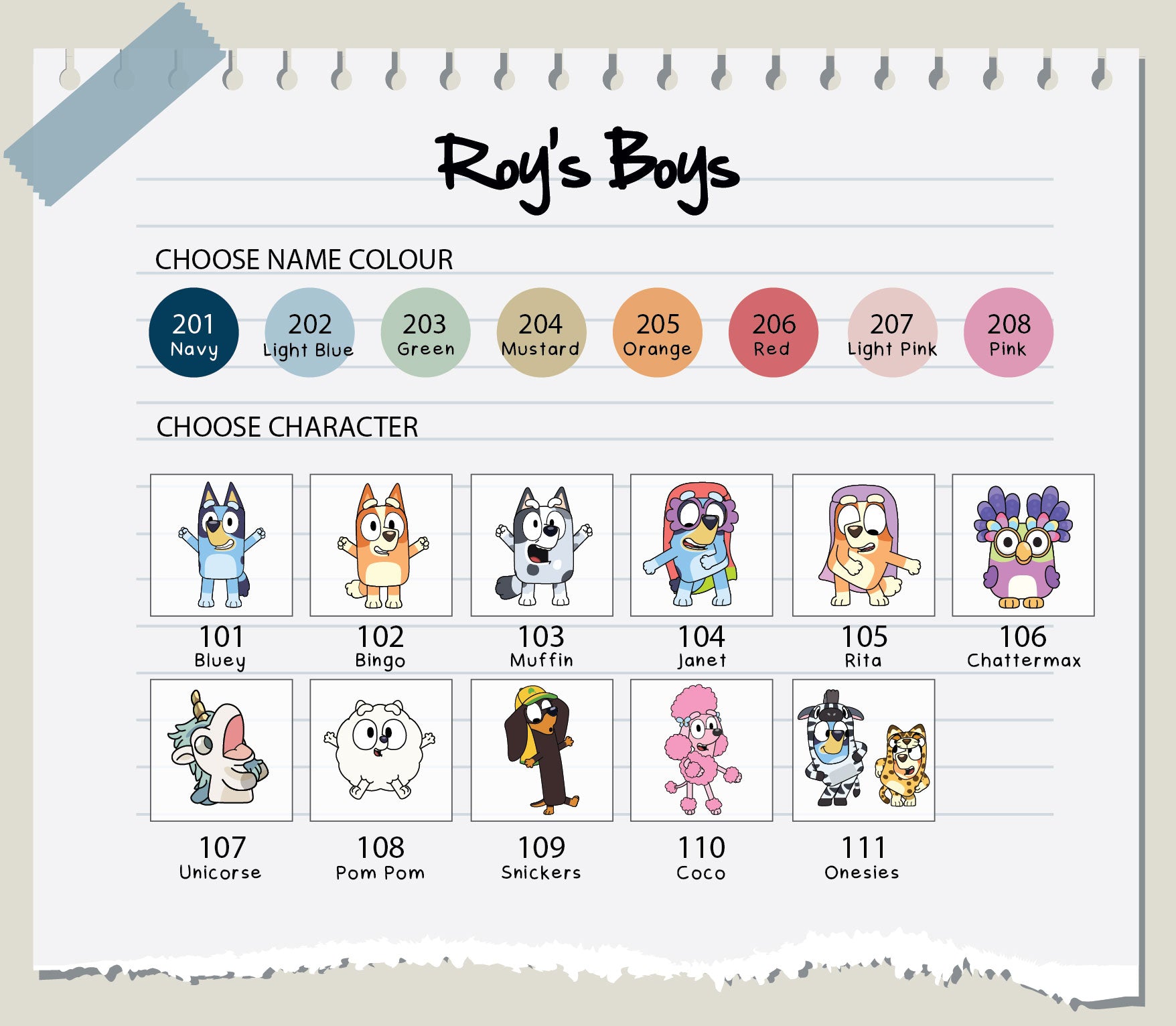 Personalised Bluey Unisex Pyjamas - Pick a Character, Name and Colour - Long Sleeve