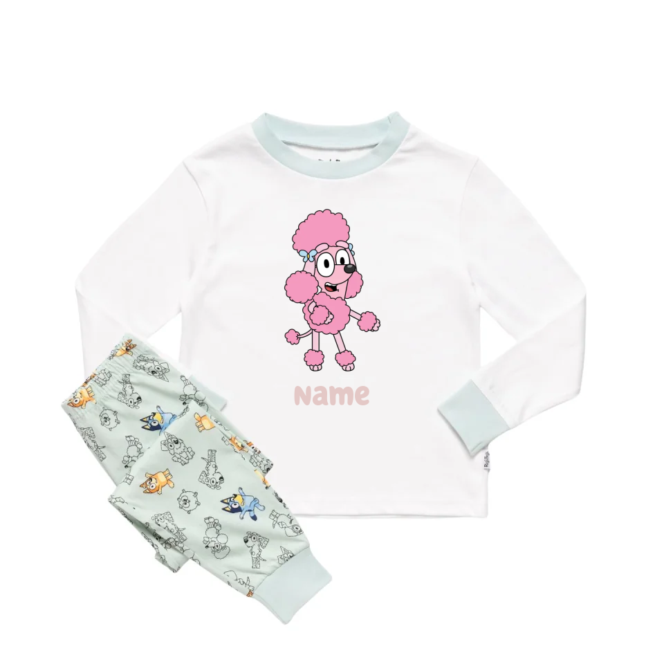 Personalised Bluey Unisex Pyjamas - Pick a Character, Name and Colour - Long Sleeve